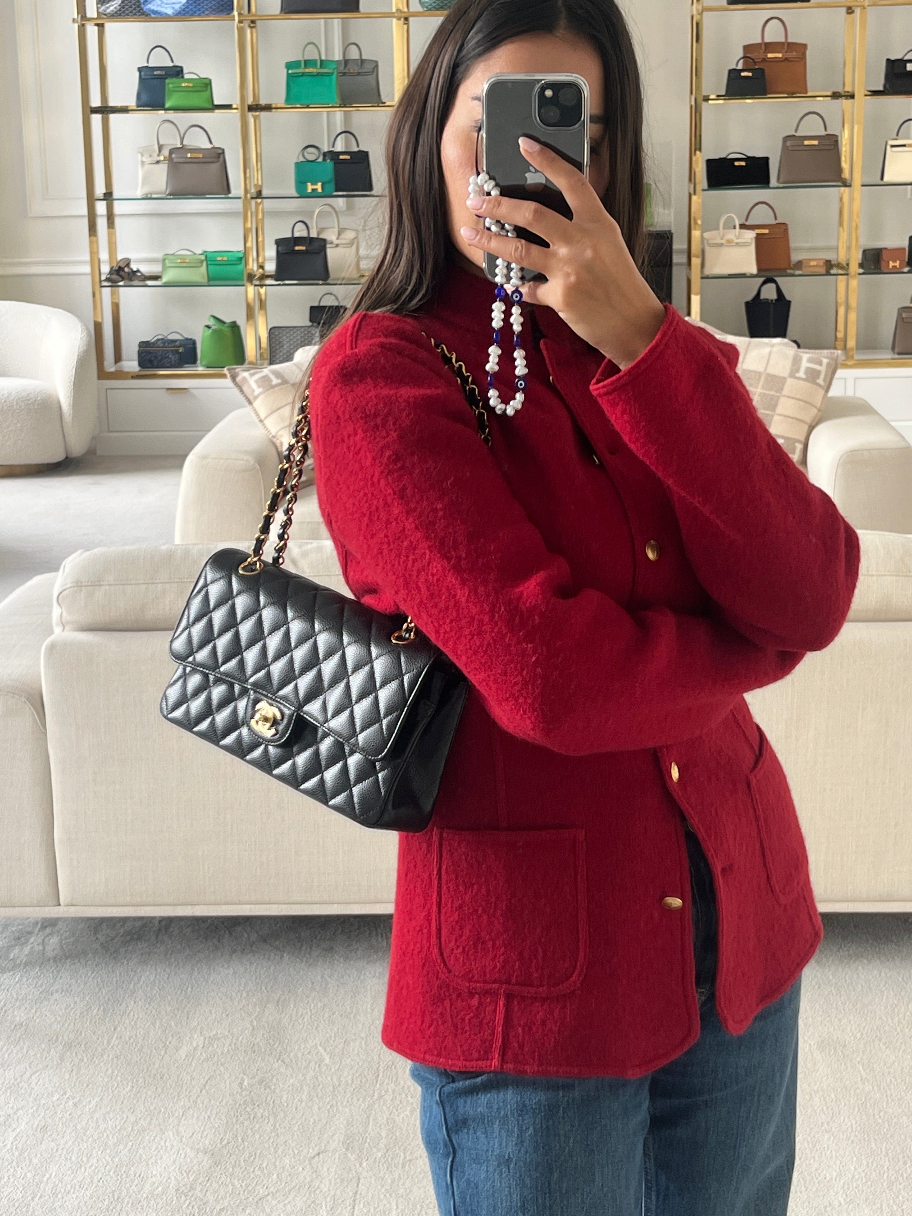 *LONDON LOCATED* CHANEL MEDIUM CLASSIC FLAP BAG BLACK Caviar Leather with Gold-Tone Metal