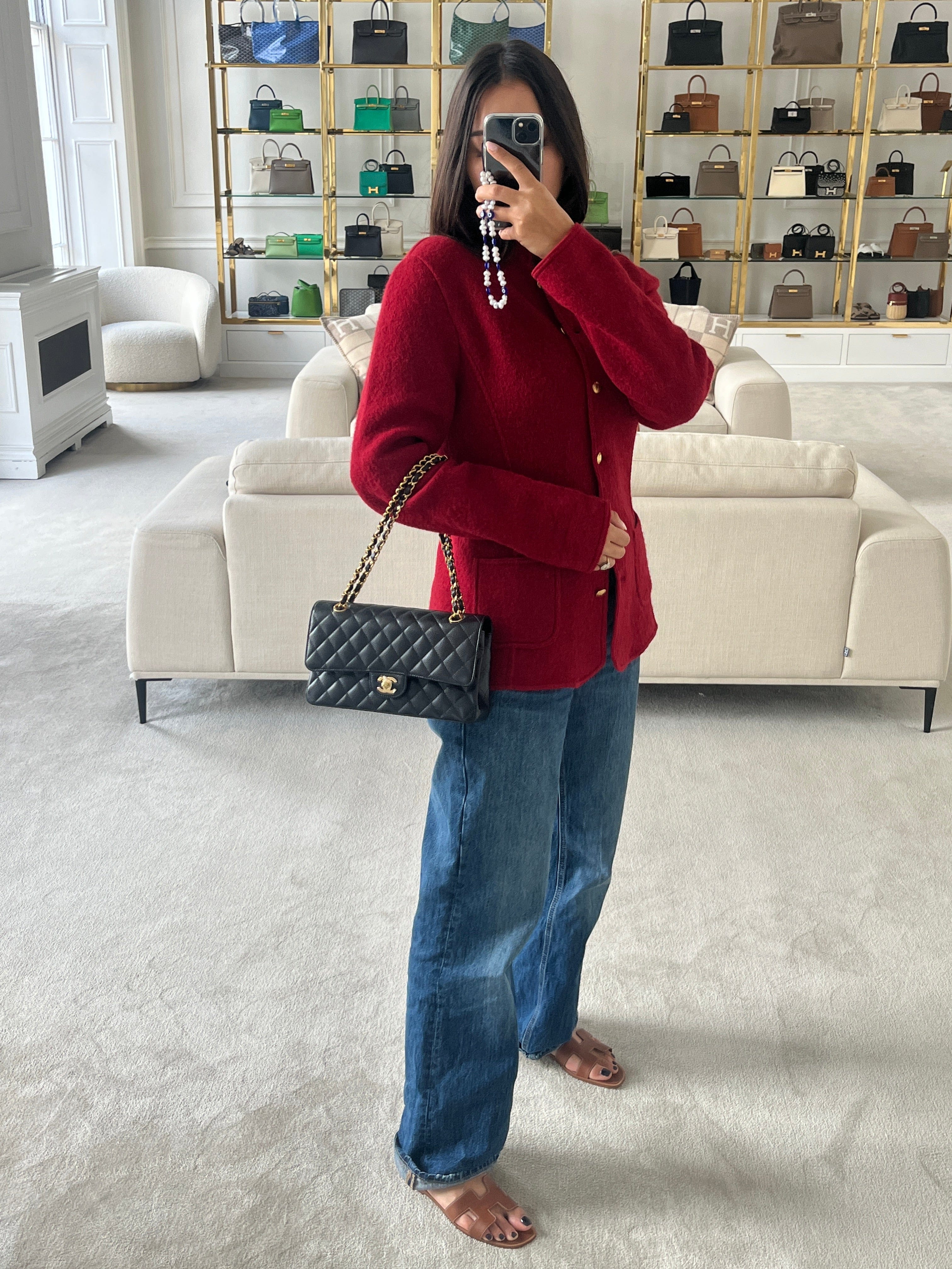 *LONDON LOCATED* CHANEL MEDIUM CLASSIC FLAP BAG BLACK Caviar Leather with Gold-Tone Metal