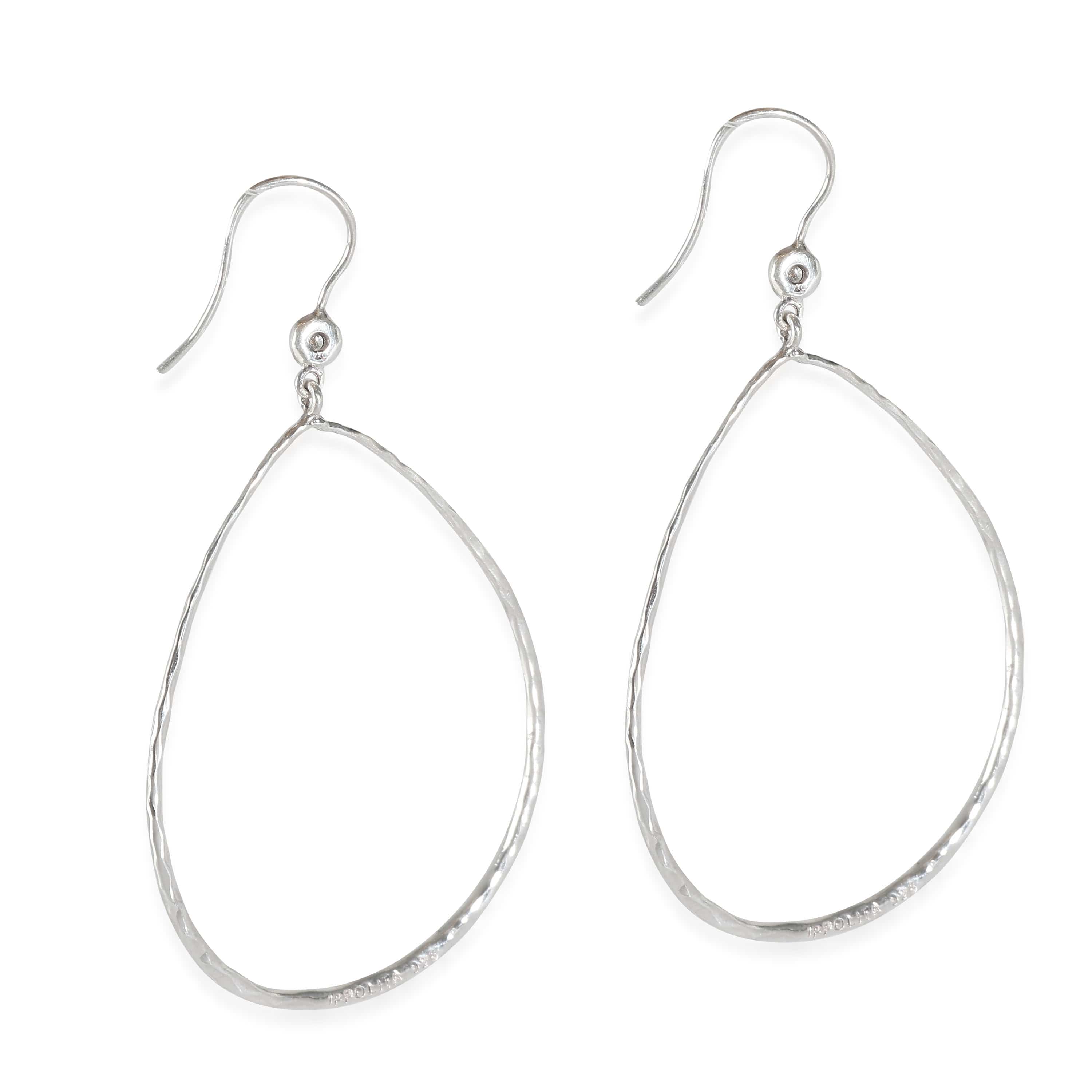 Ippolita ppolita Classico Hammered Teardrop Earrings with Diamonds in Sterling Silver