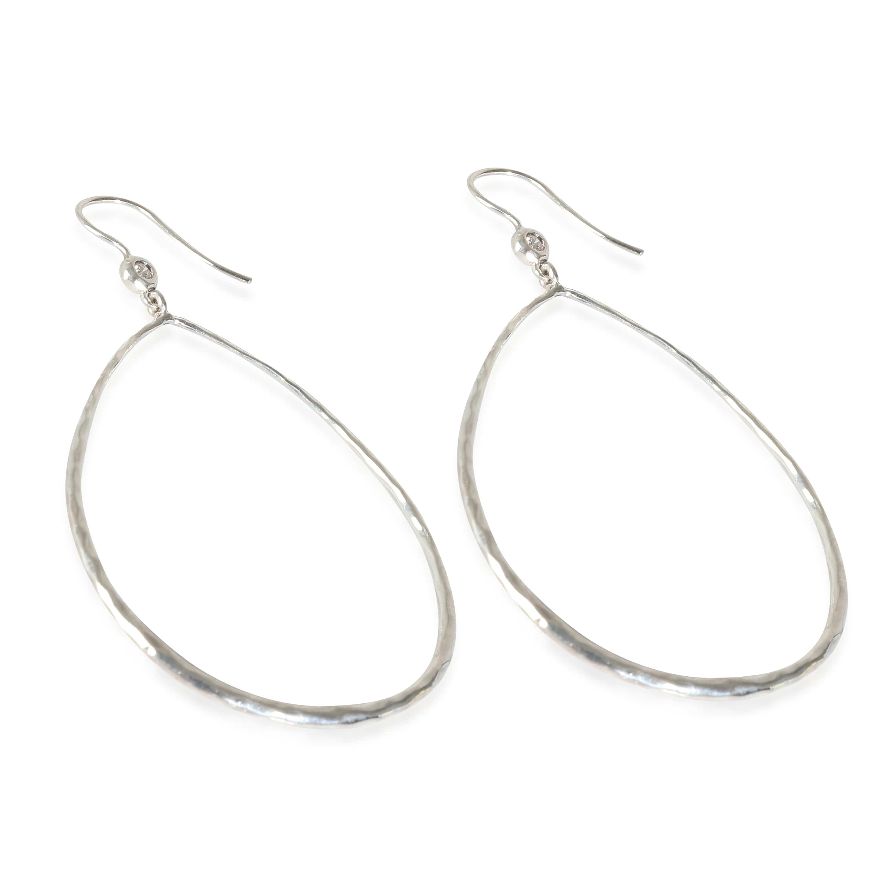 Ippolita ppolita Classico Hammered Teardrop Earrings with Diamonds in Sterling Silver