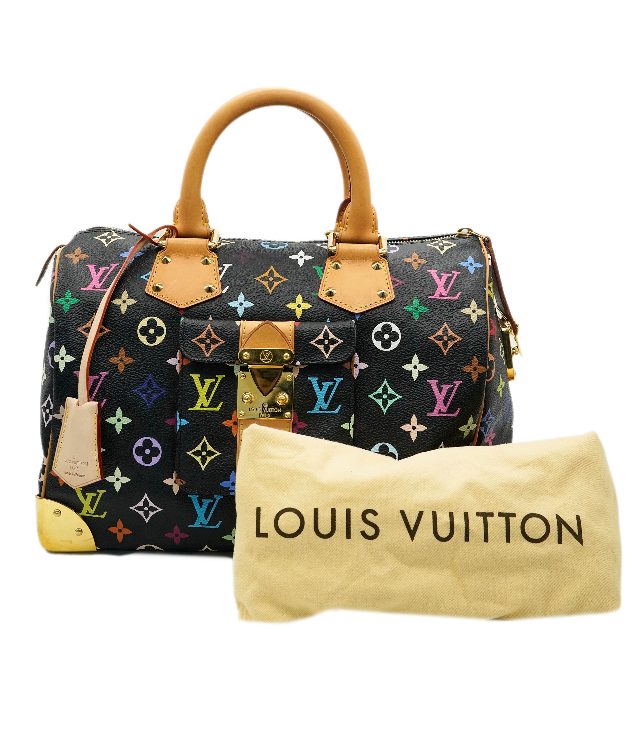 LOUIS VUITTON Monogram Multicolor Speedy 30 Hand Bag Black - DBXS1744