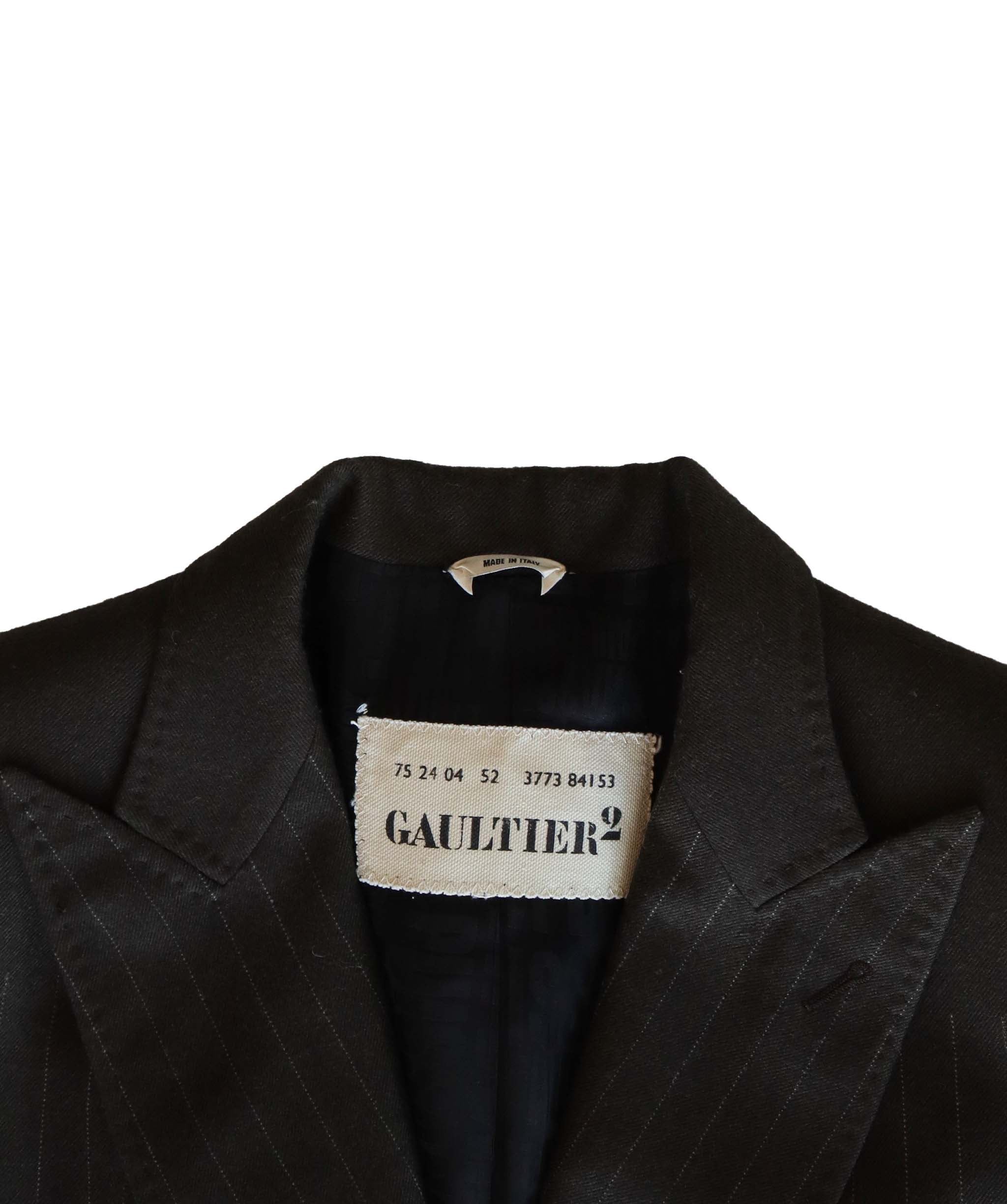 Jean Paul Gaultier Jean Paul Gaultier Green Wool striped Couture Jacket - AGC1779