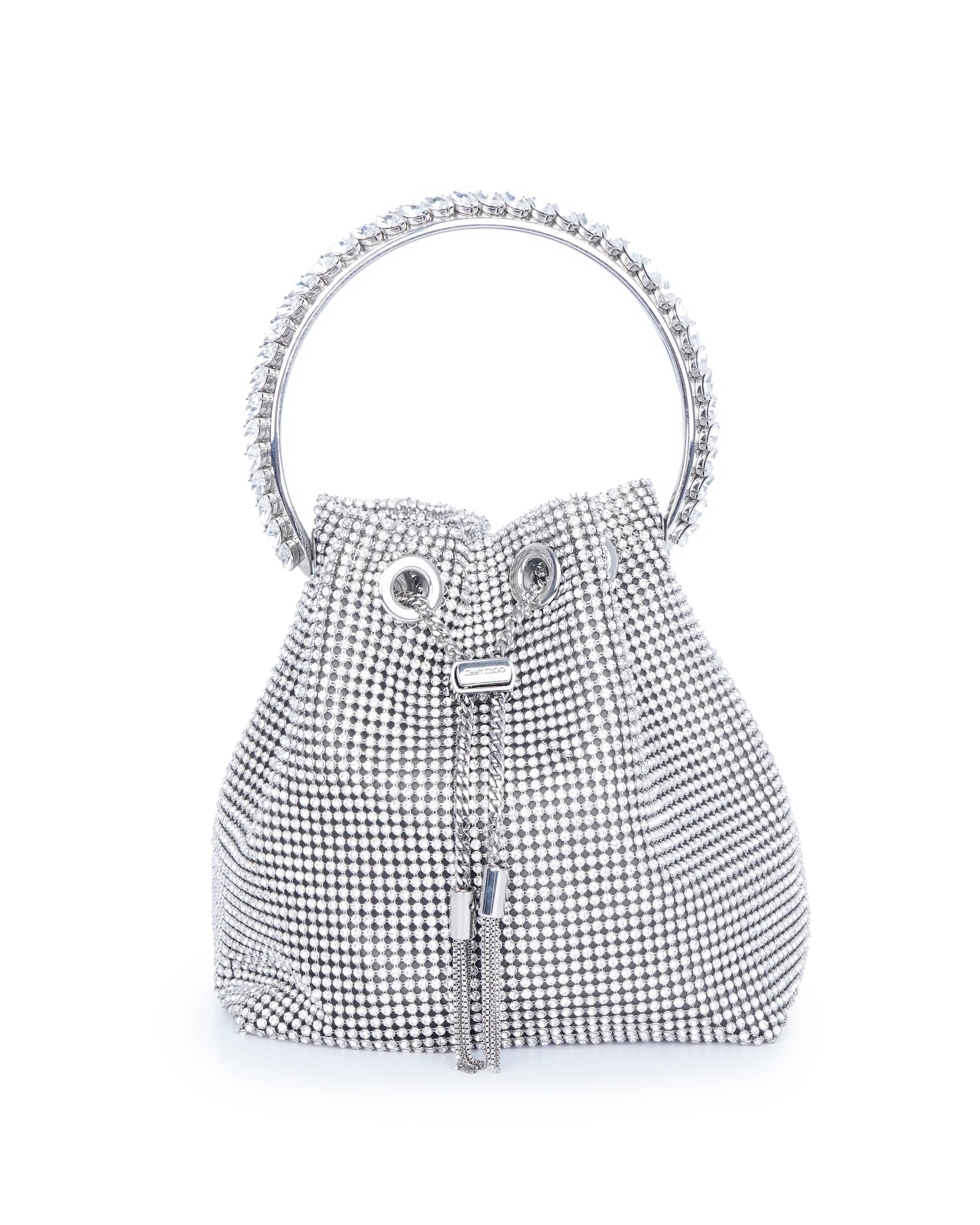 Jimmy Choo JIMMY CHOO Bon Bon crystal-embellished satin bucket bag ALC1510