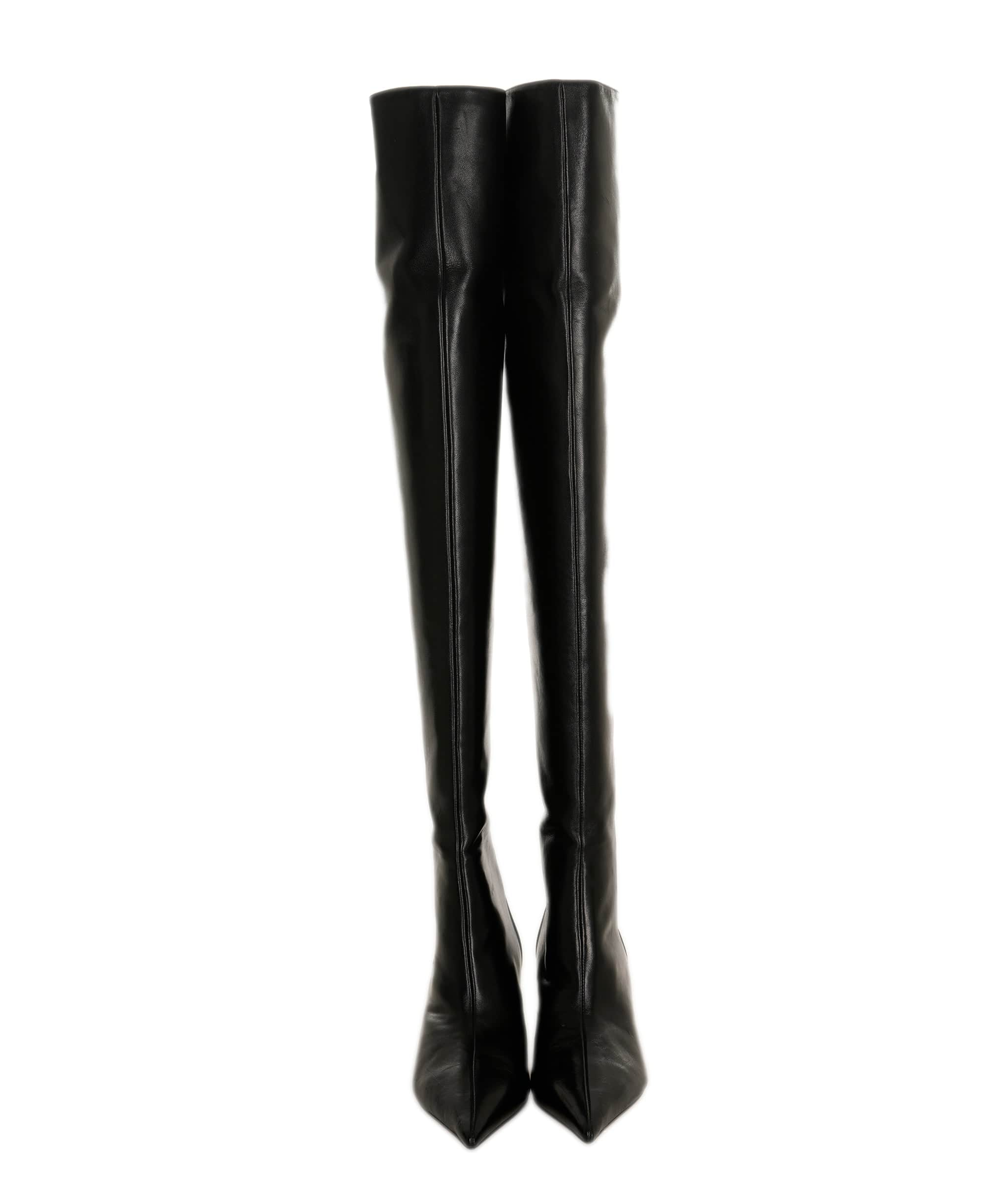 Jimmy Choo Jimmy Choo leather thigh high boots 39.5 black  AVC1728