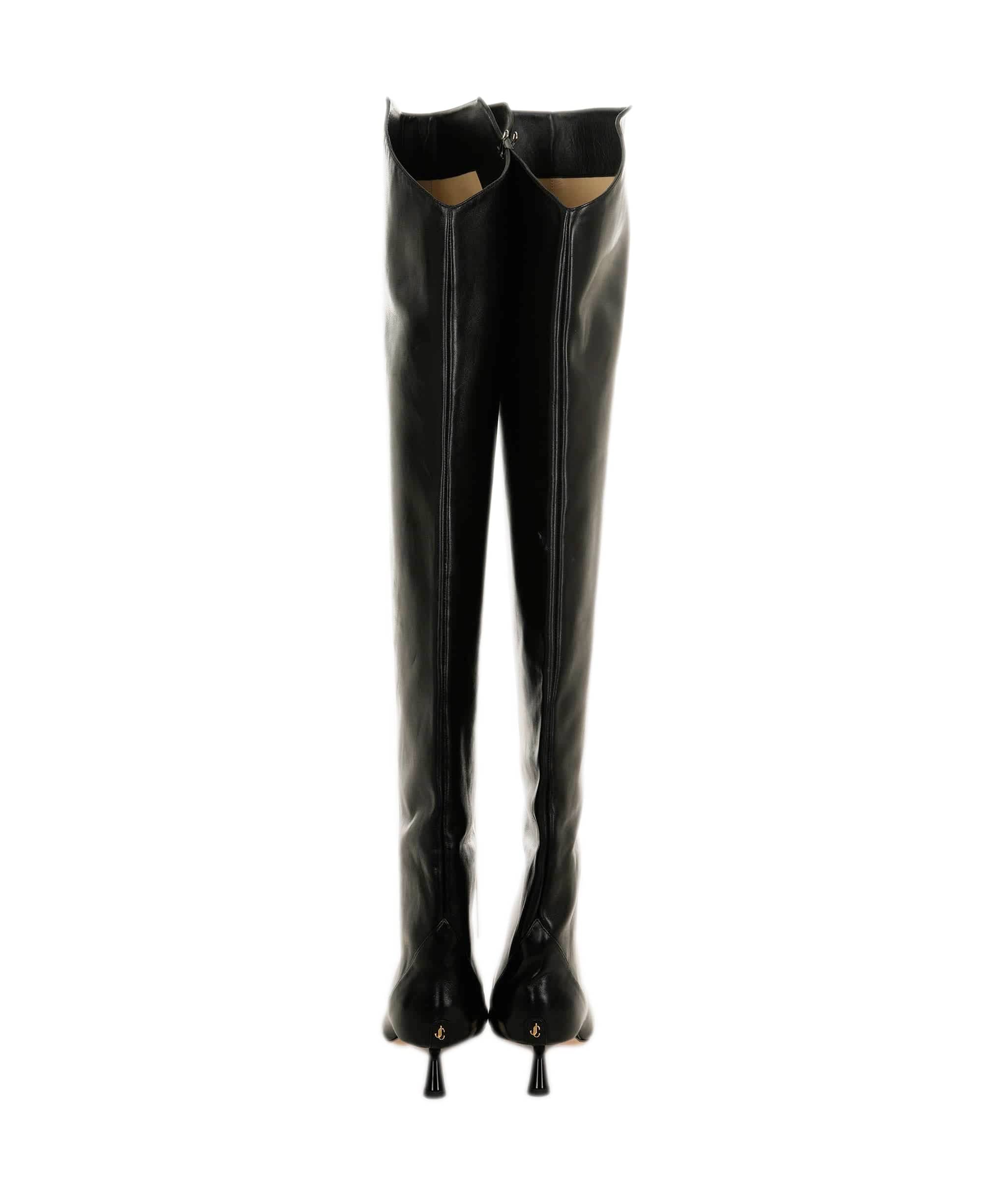 Jimmy Choo Jimmy Choo leather thigh high boots 39.5 black  AVC1728