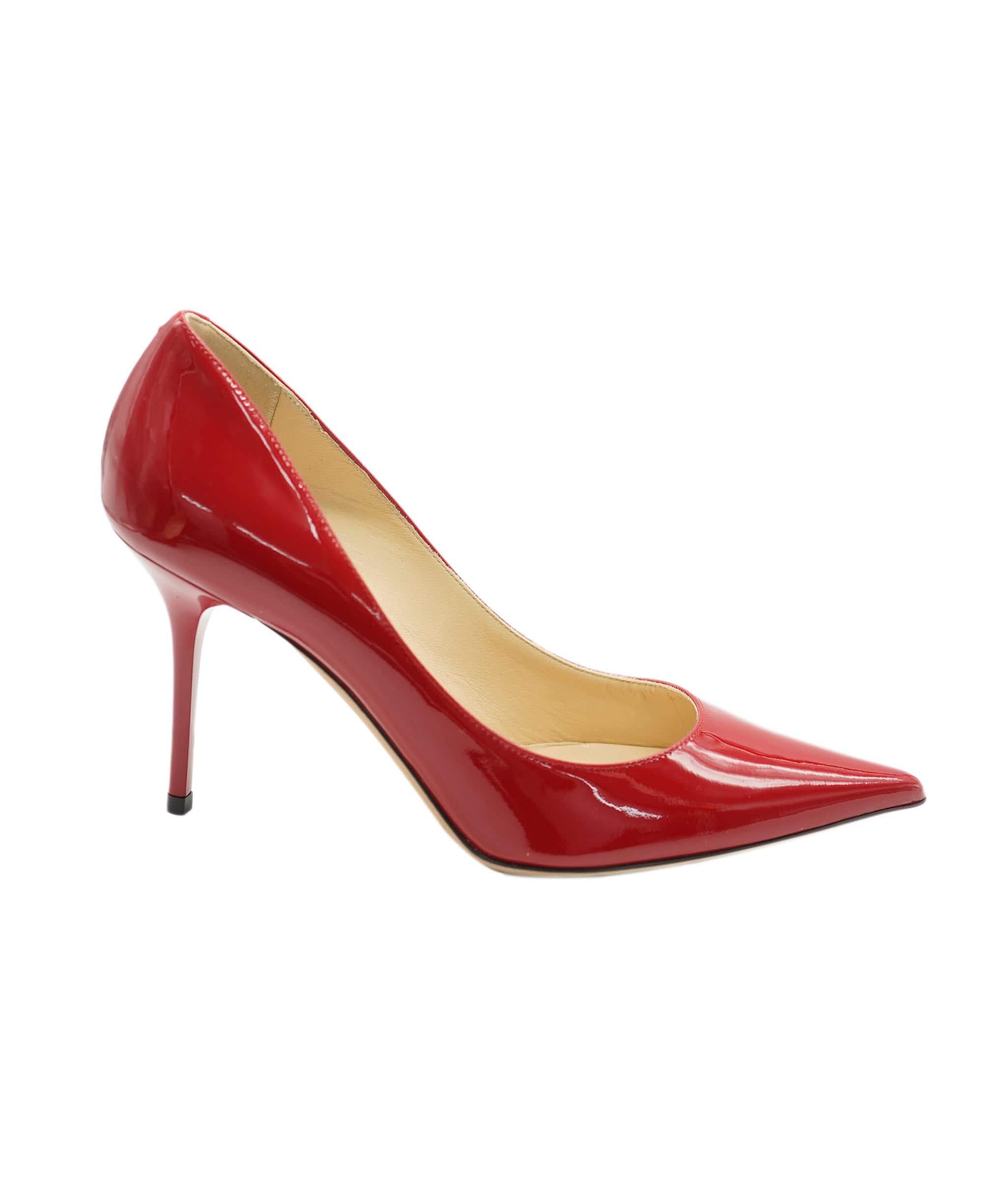 Jimmy Choo Jimmy Choo Red Patent Leather Point Toe Heels  AJC0644