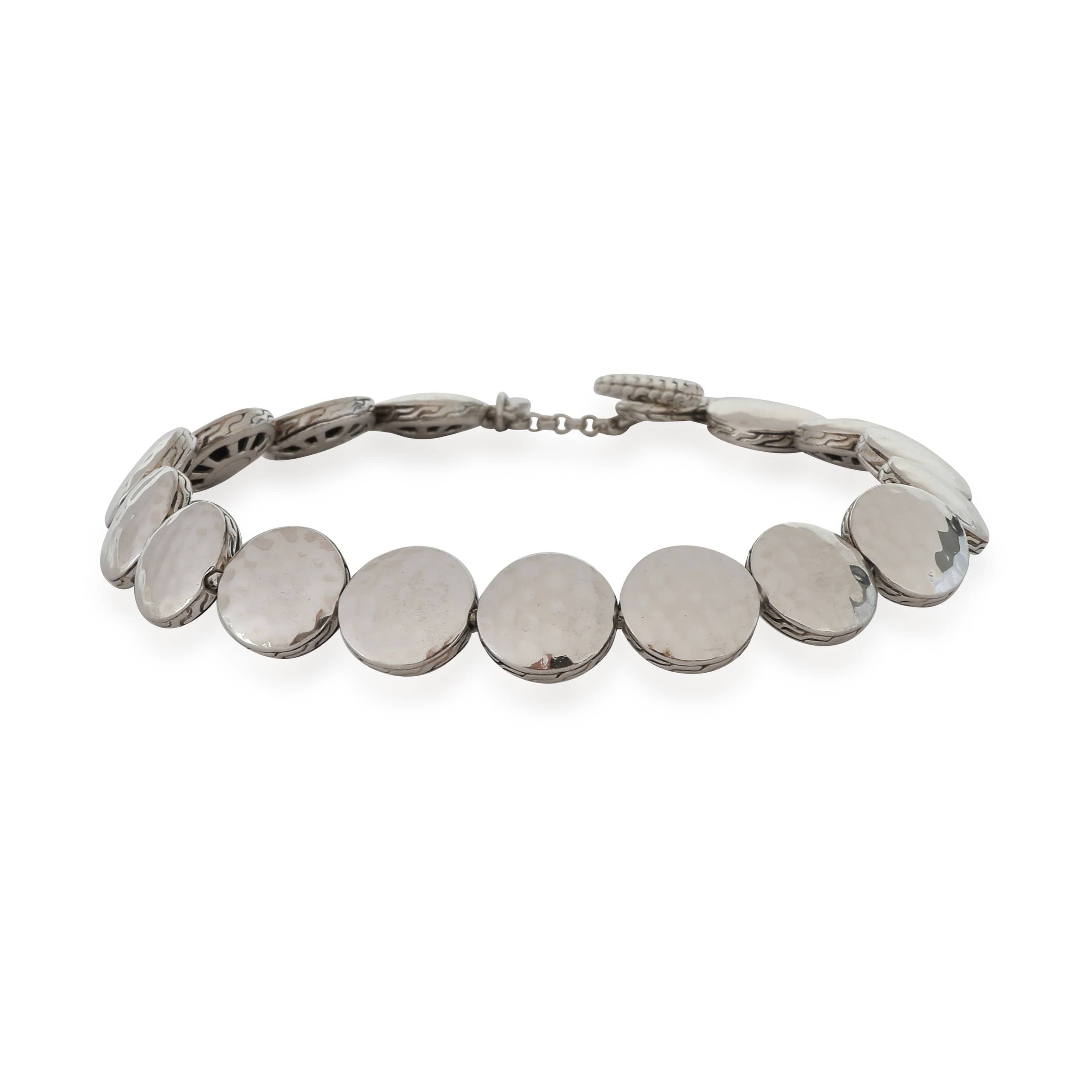 John Hardy Palu Round Disc  Bracelet in  Sterling Silver