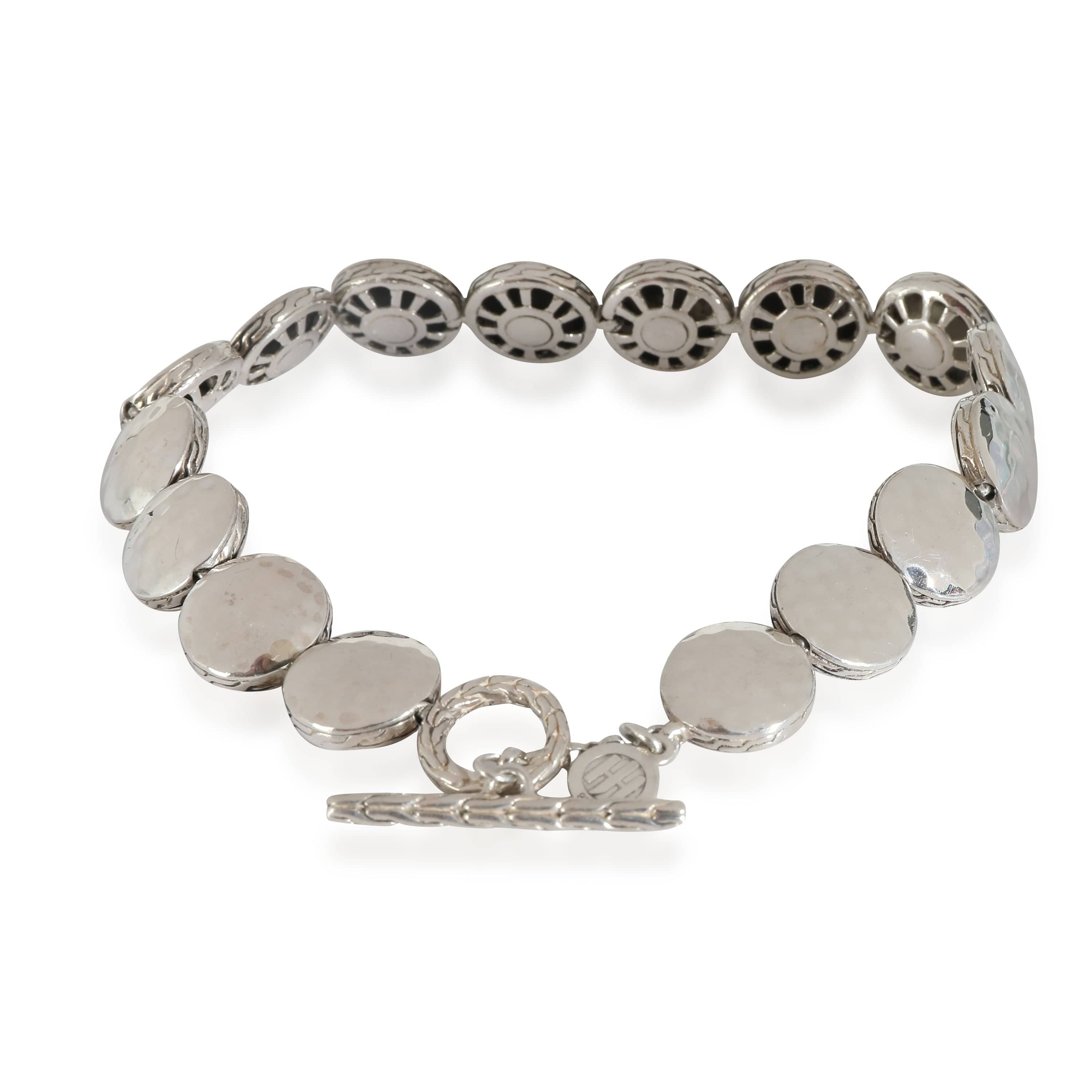 John Hardy Palu Round Disc  Bracelet in  Sterling Silver