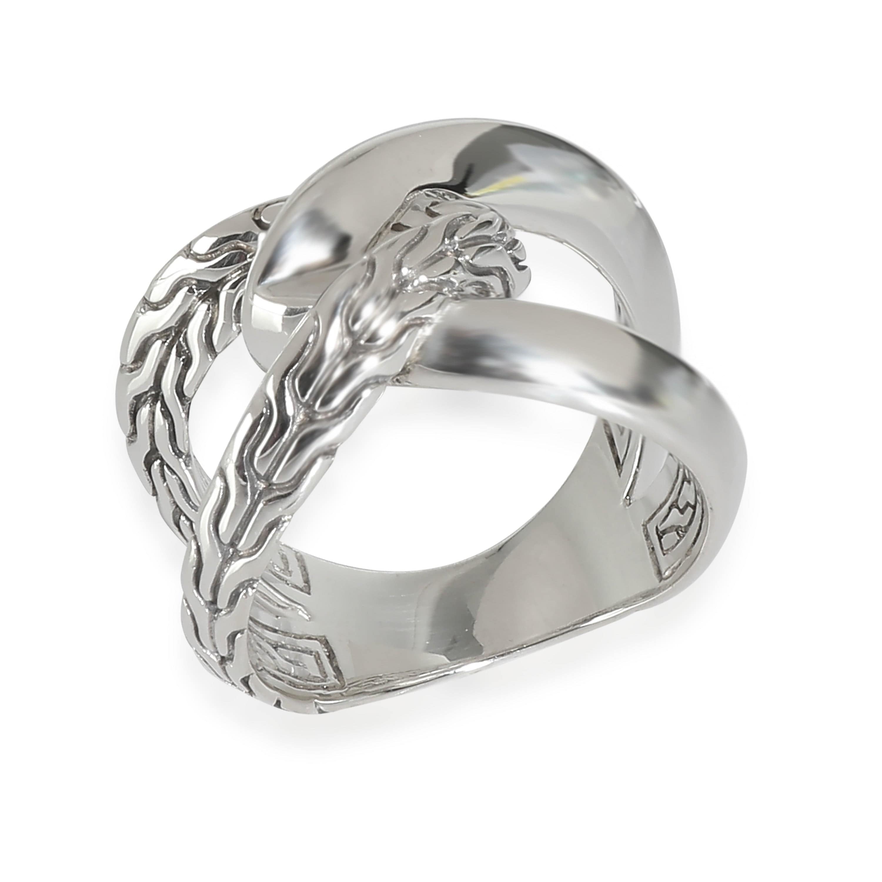 John Hardy John Hardy Classic Chain Knife Edge Ring  in Sterling Silver