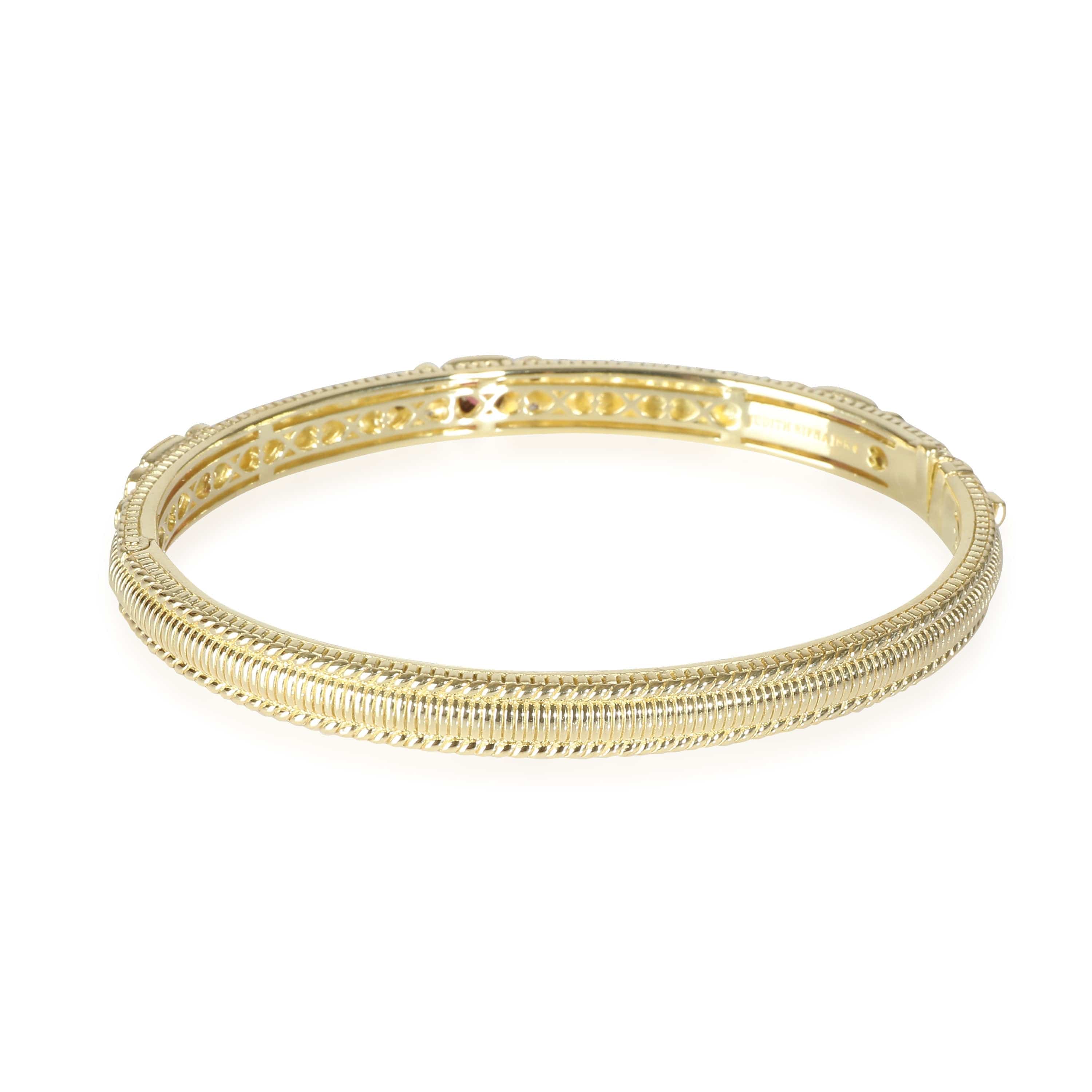 Judith Ripka La Petite Tourmaline Diamond Bangle in 18k Yellow Gold 0.3 CTW