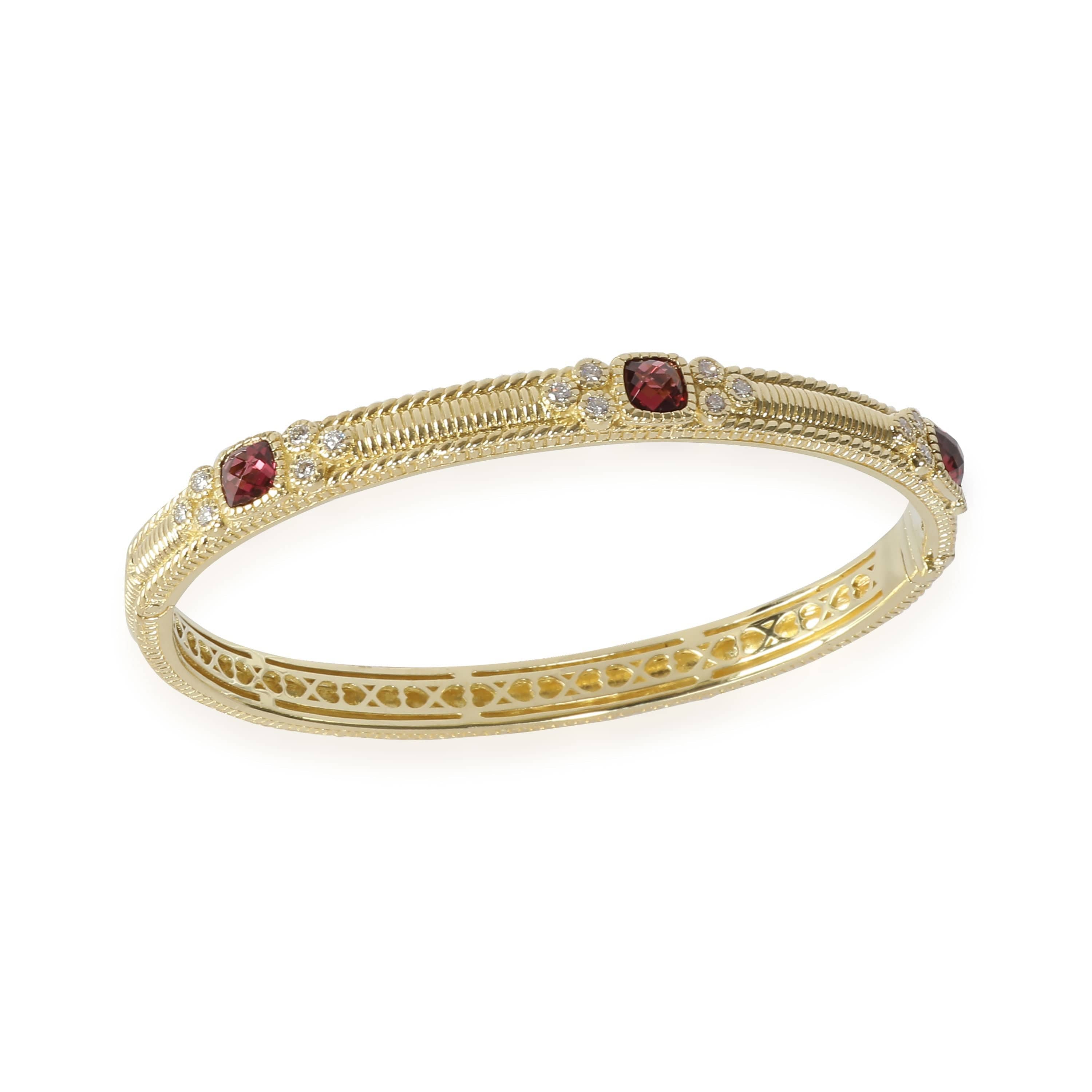 Judith Ripka La Petite Tourmaline Diamond Bangle in 18k Yellow Gold 0.3 CTW