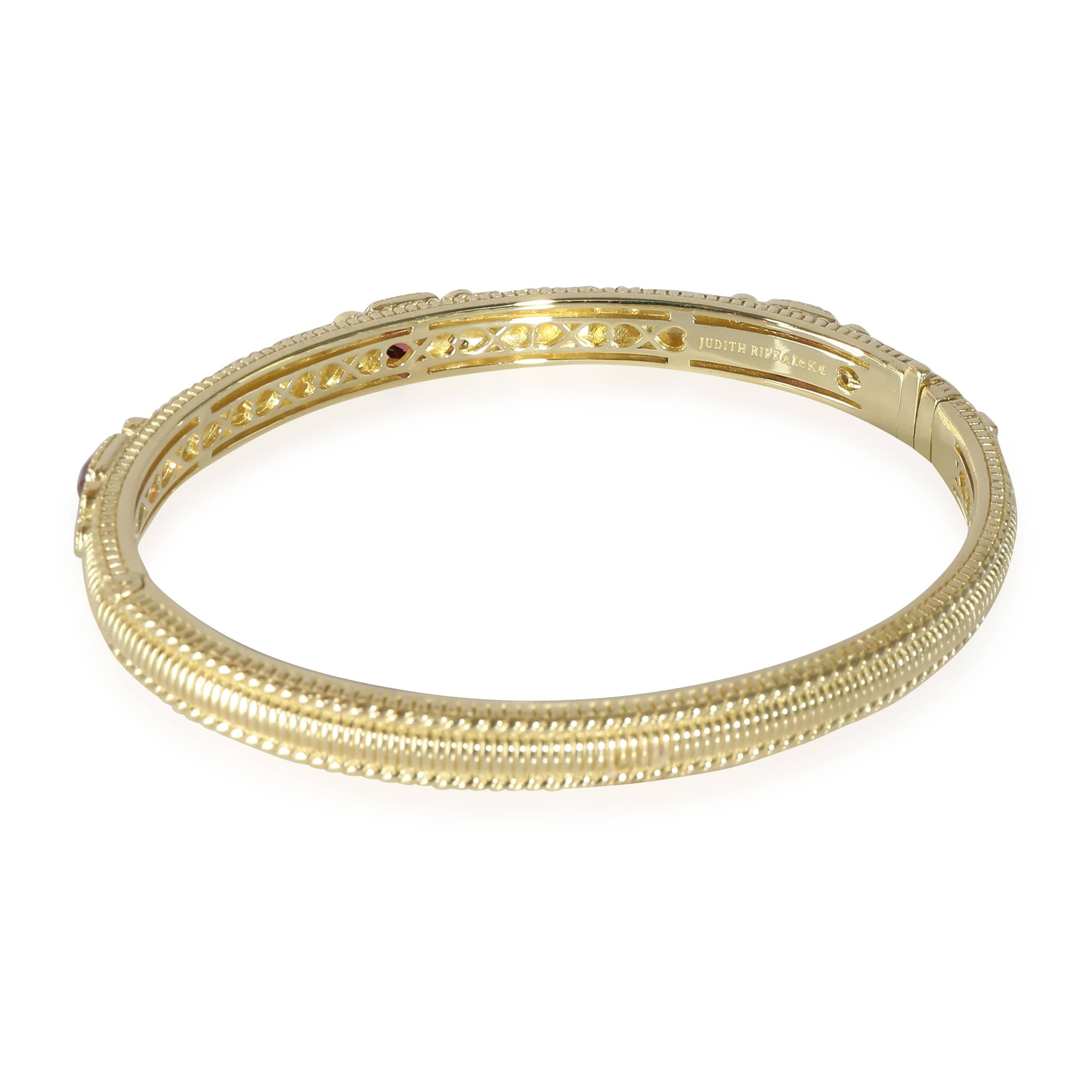 Judith Ripka La Petite Tourmaline Diamond Bangle in 18k Yellow Gold 0.3 CTW