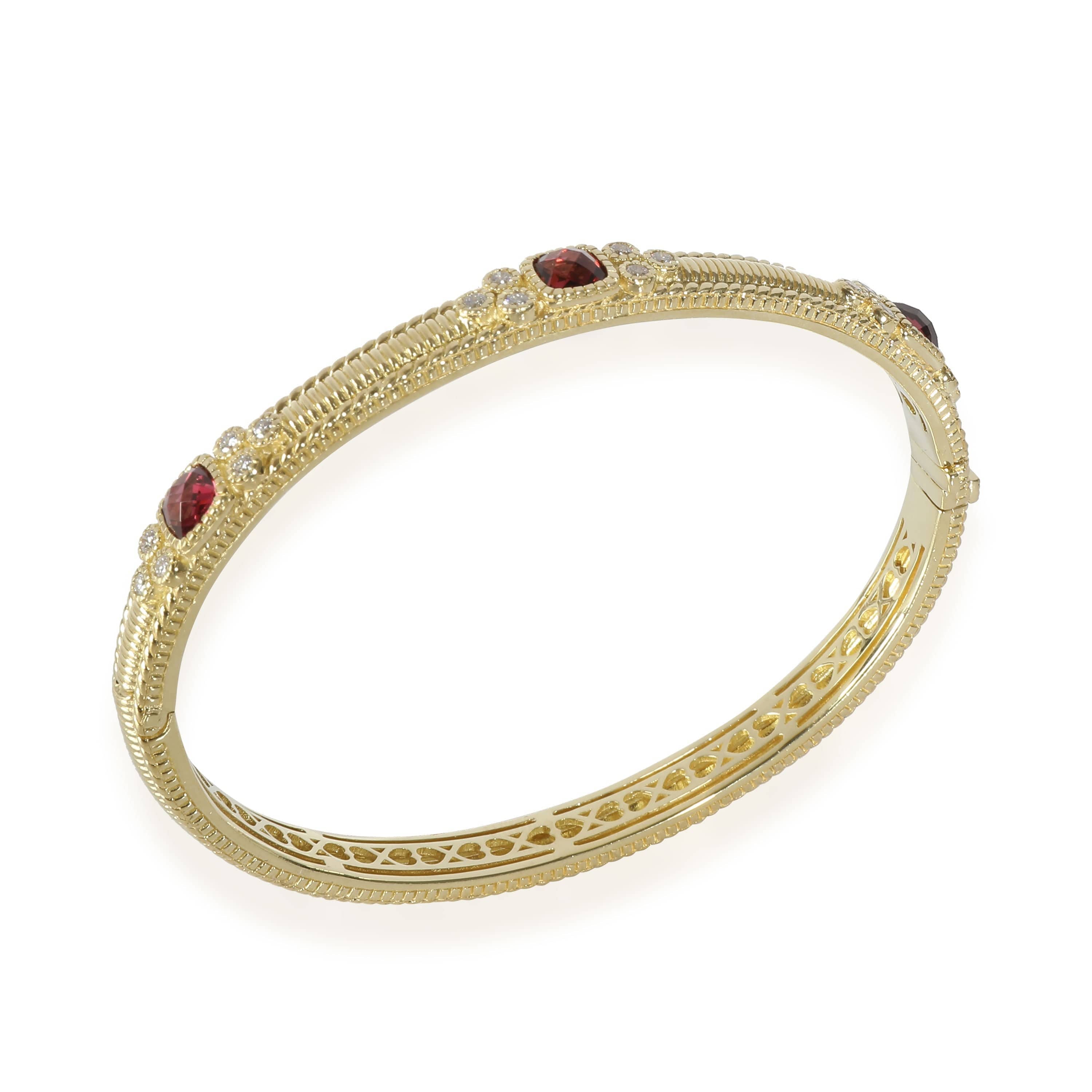 Judith Ripka La Petite Tourmaline Diamond Bangle in 18k Yellow Gold 0.3 CTW