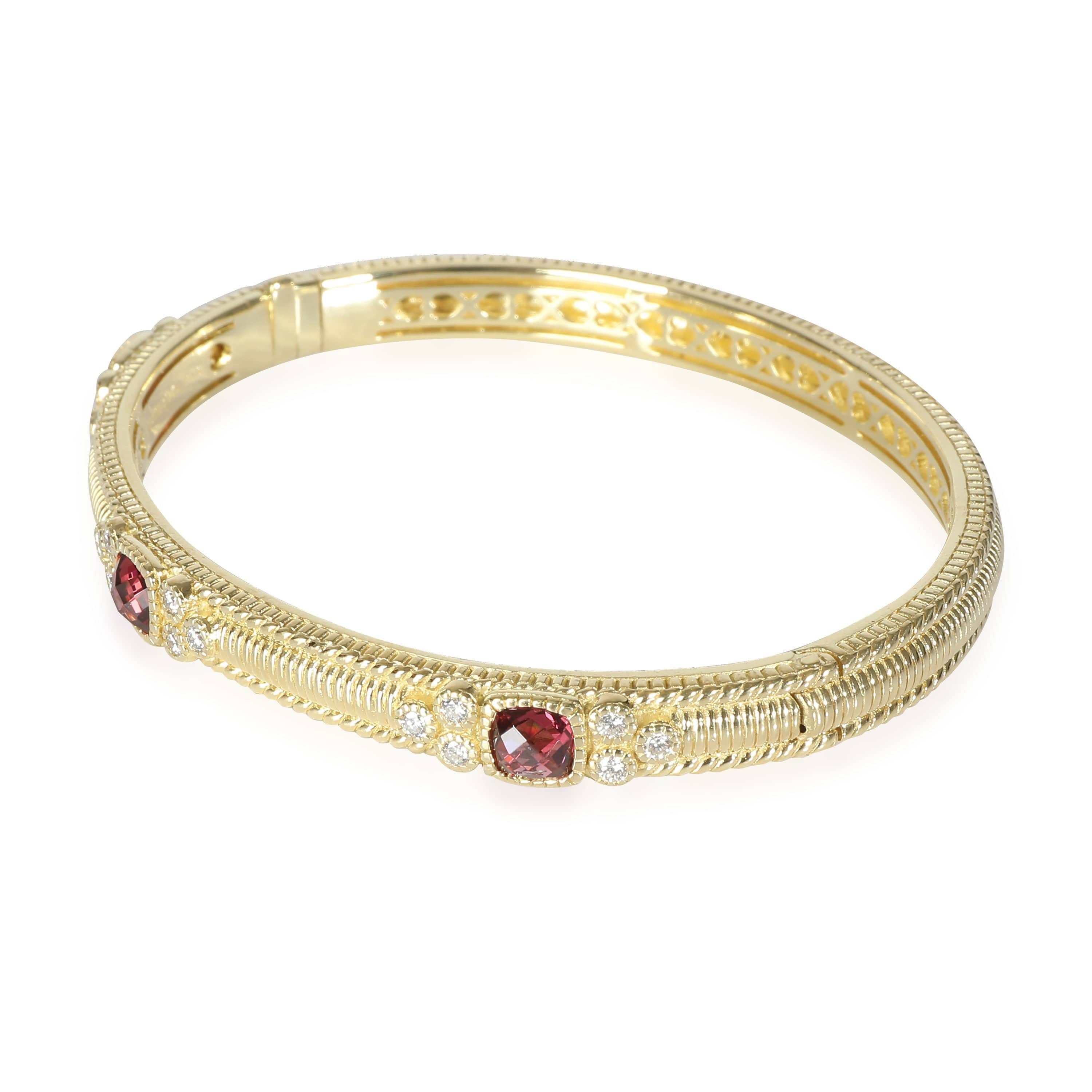 Judith Ripka La Petite Tourmaline Diamond Bangle in 18k Yellow Gold 0.3 CTW