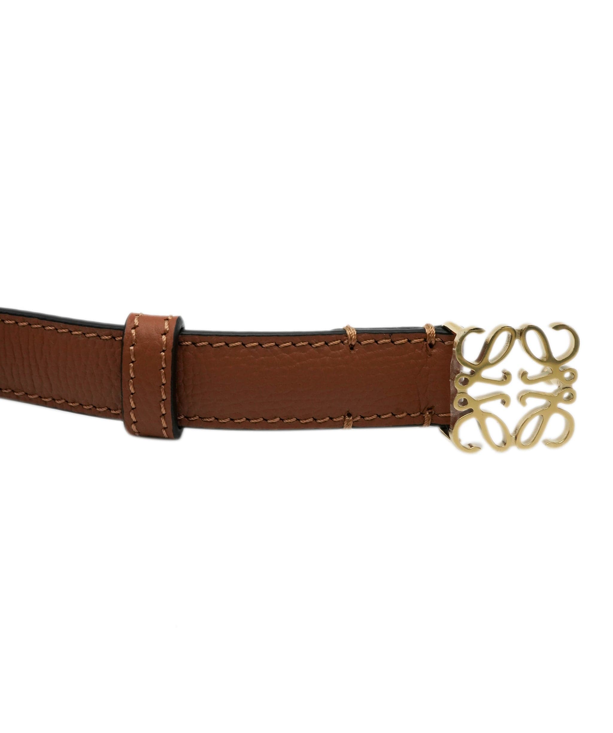 Loewe Loewe Anagram logo grained leather belt tan Size 75 cm ASL9993