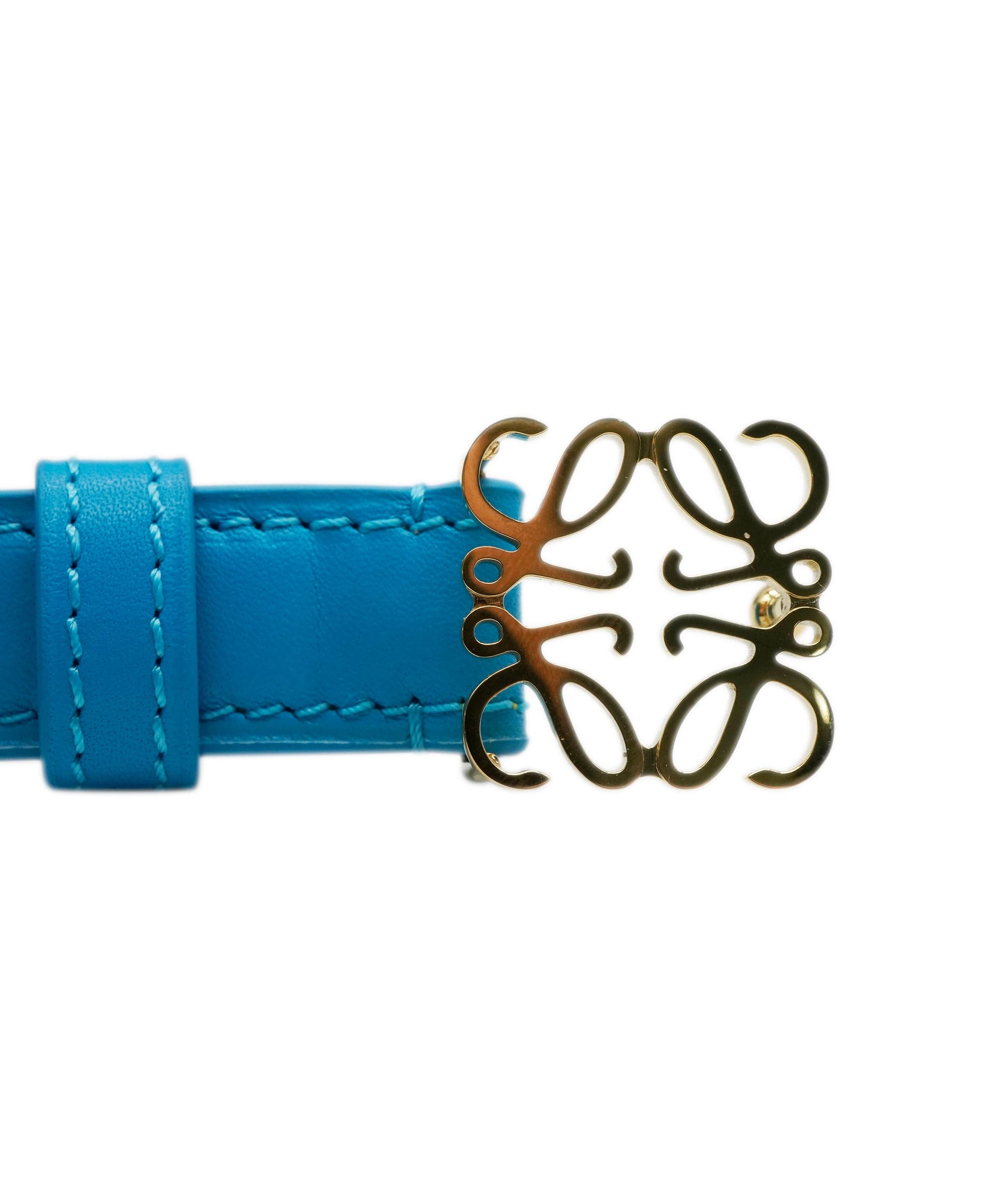 Loewe Loewe Thin Belt 'Loewe' logo buckle BLUE size 85 AVL1340