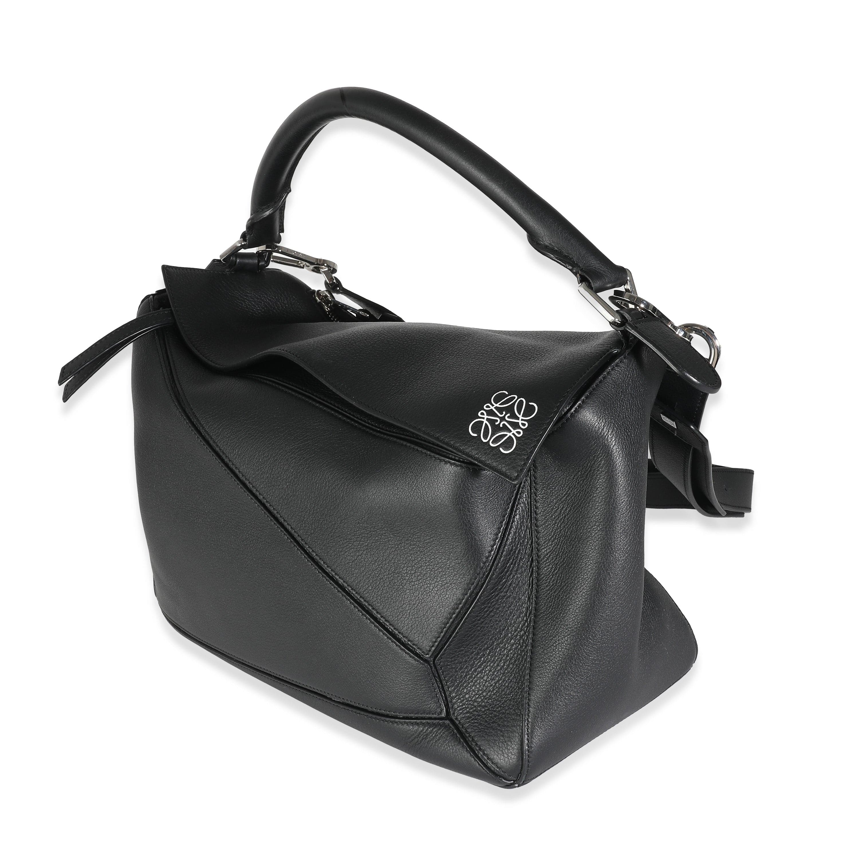 Loewe Loewe Black Calfskin Large Puzzle Bag