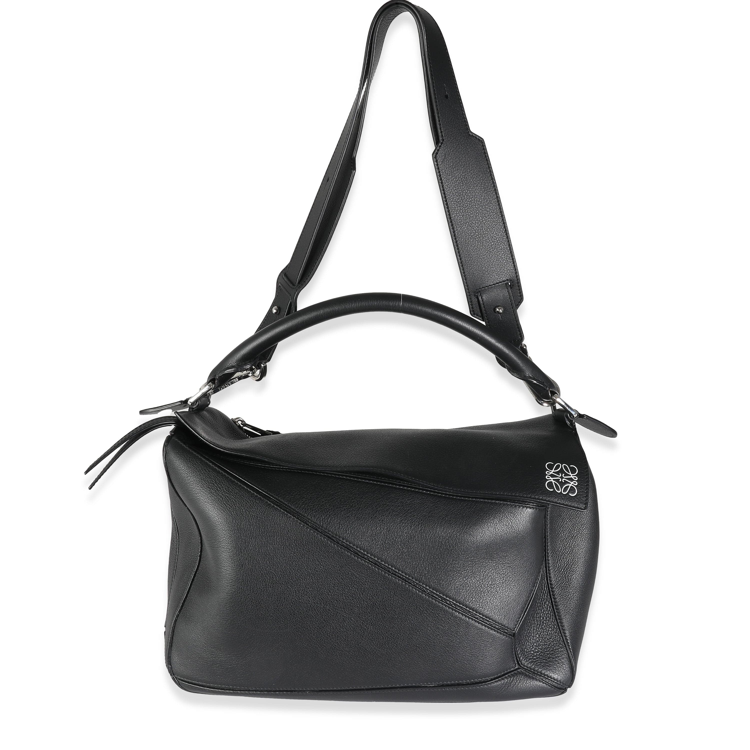 Loewe Loewe Black Calfskin Large Puzzle Bag