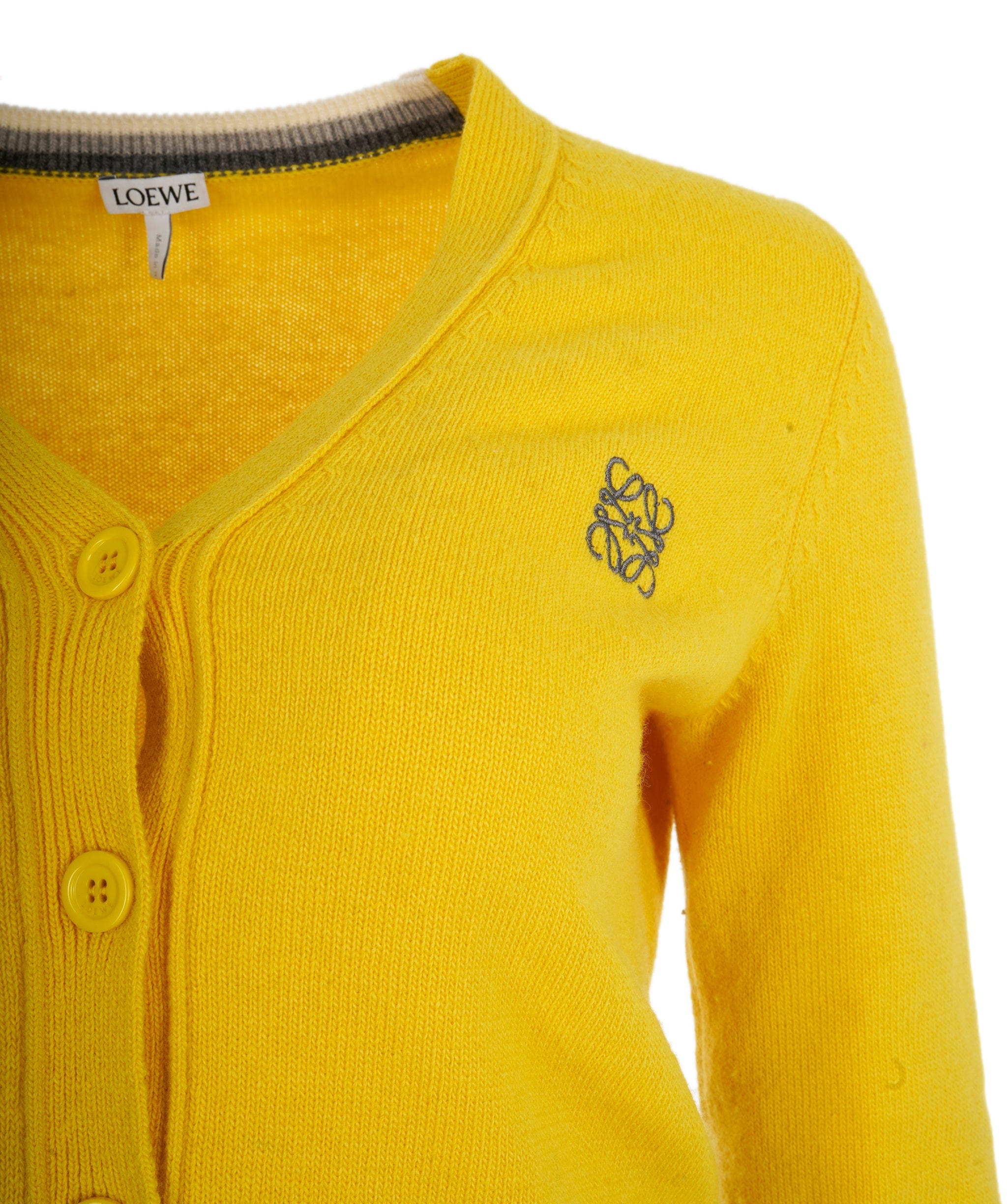 Loewe Loewe Yellow Cardigan With Logo  ALC1429