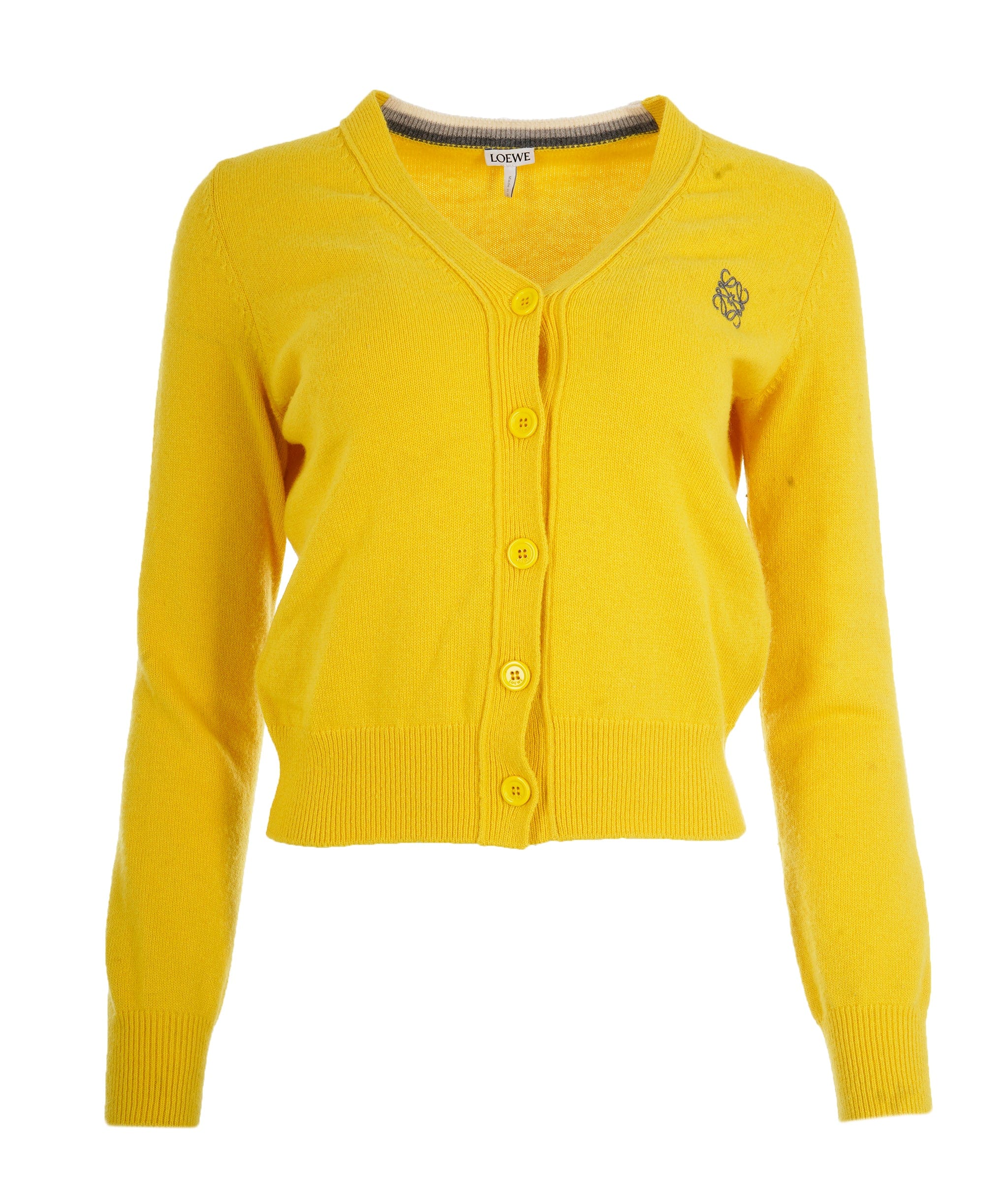 Loewe Loewe Yellow Cardigan With Logo  ALC1429