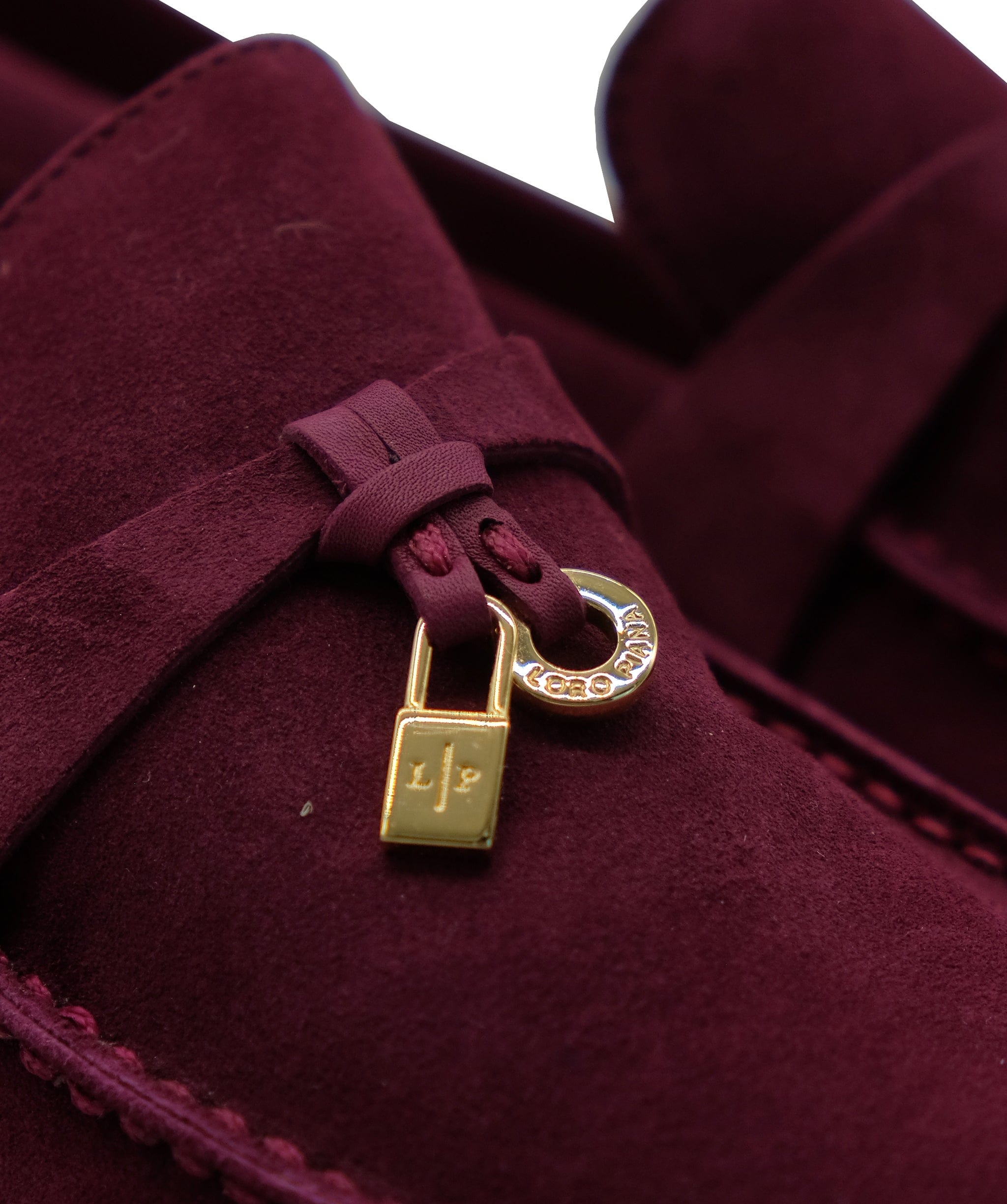 Loro Piana Loro Piana Summer Charms Burgundy Suede 40.5 REC1532