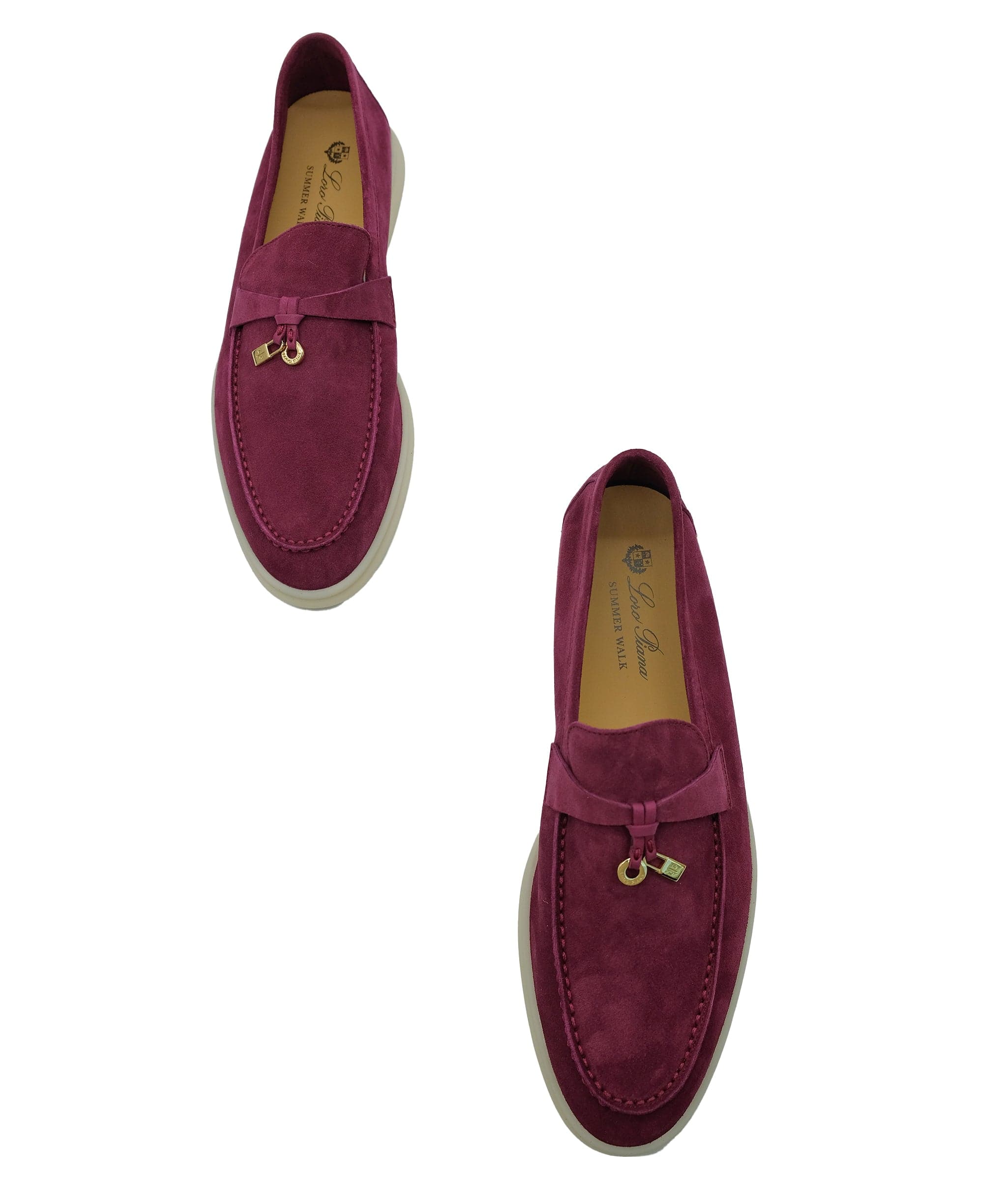 Loro Piana Loro Piana Summer Charms Burgundy Suede 40.5 REC1532