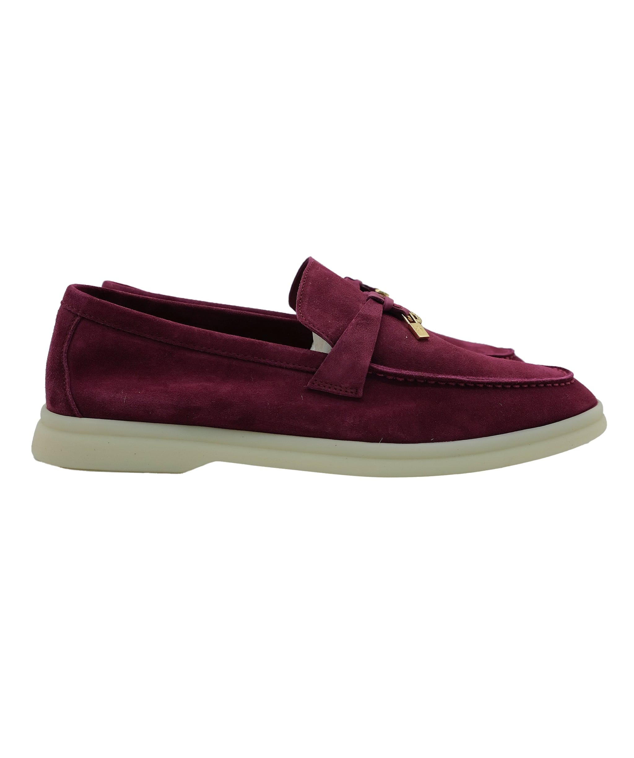 Loro Piana Loro Piana Summer Charms Burgundy Suede 40.5 REC1532