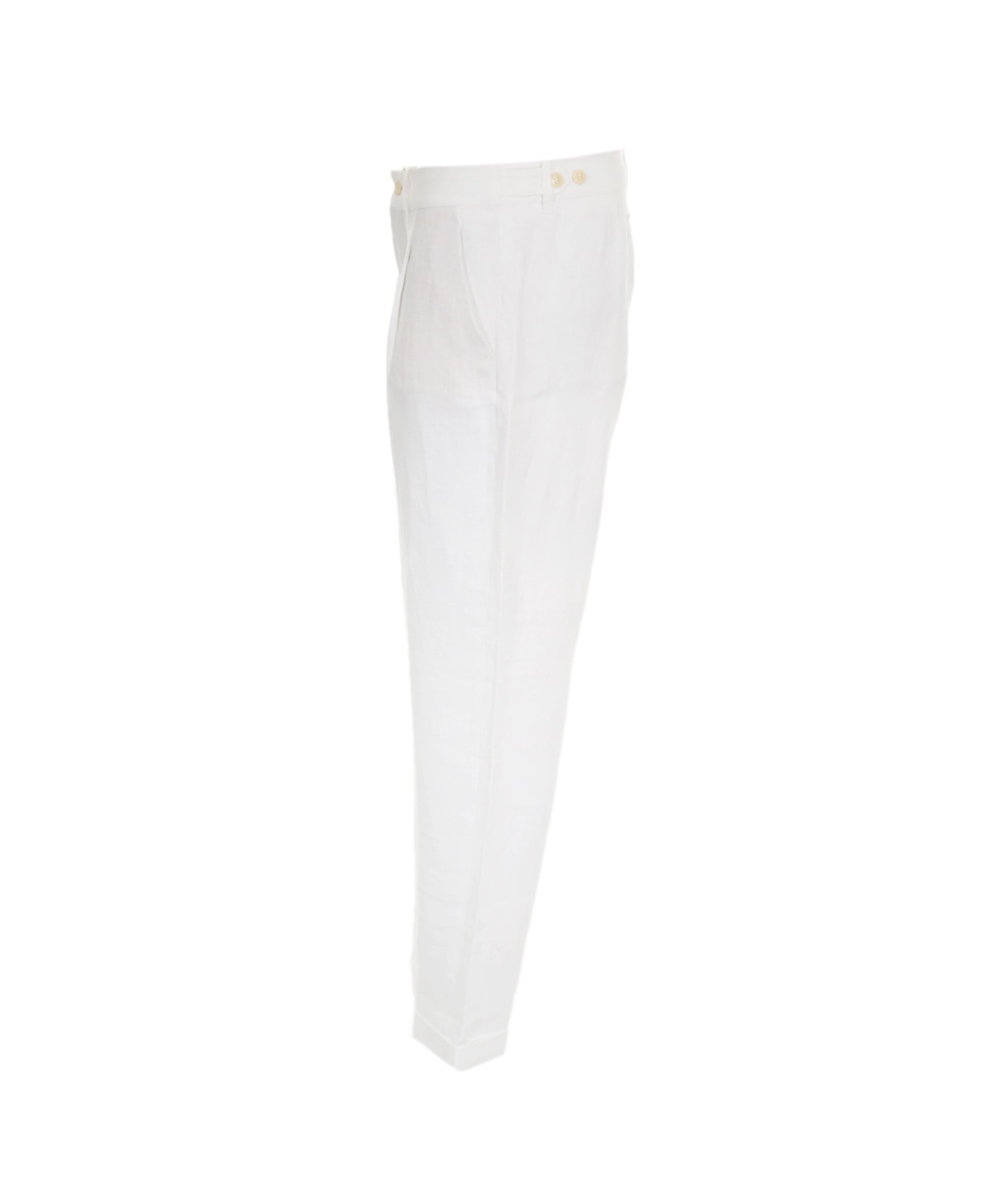 Loro Piana Loro Piana white linen hem trousers  ASL8493