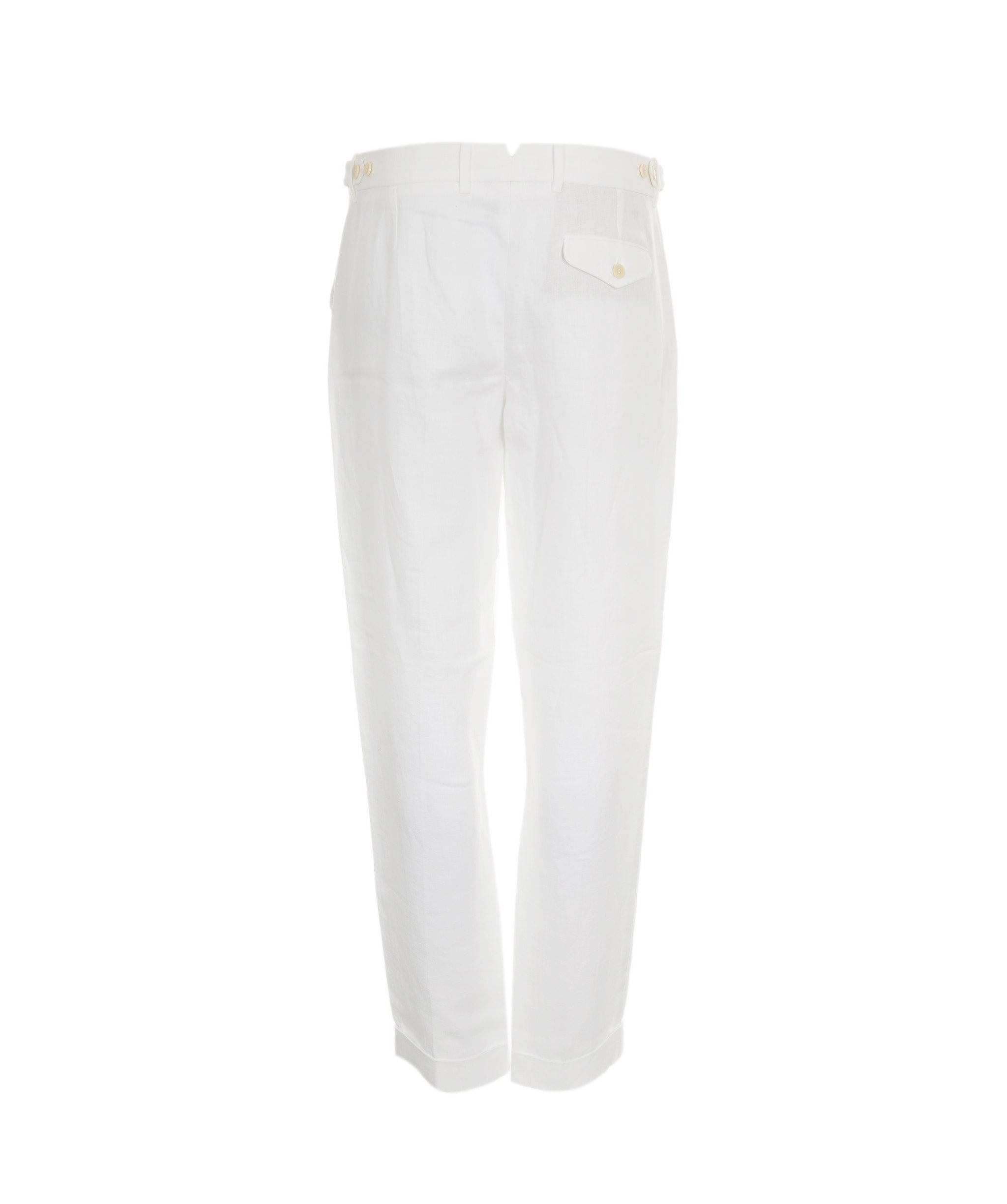 Loro Piana Loro Piana white linen hem trousers  ASL8493