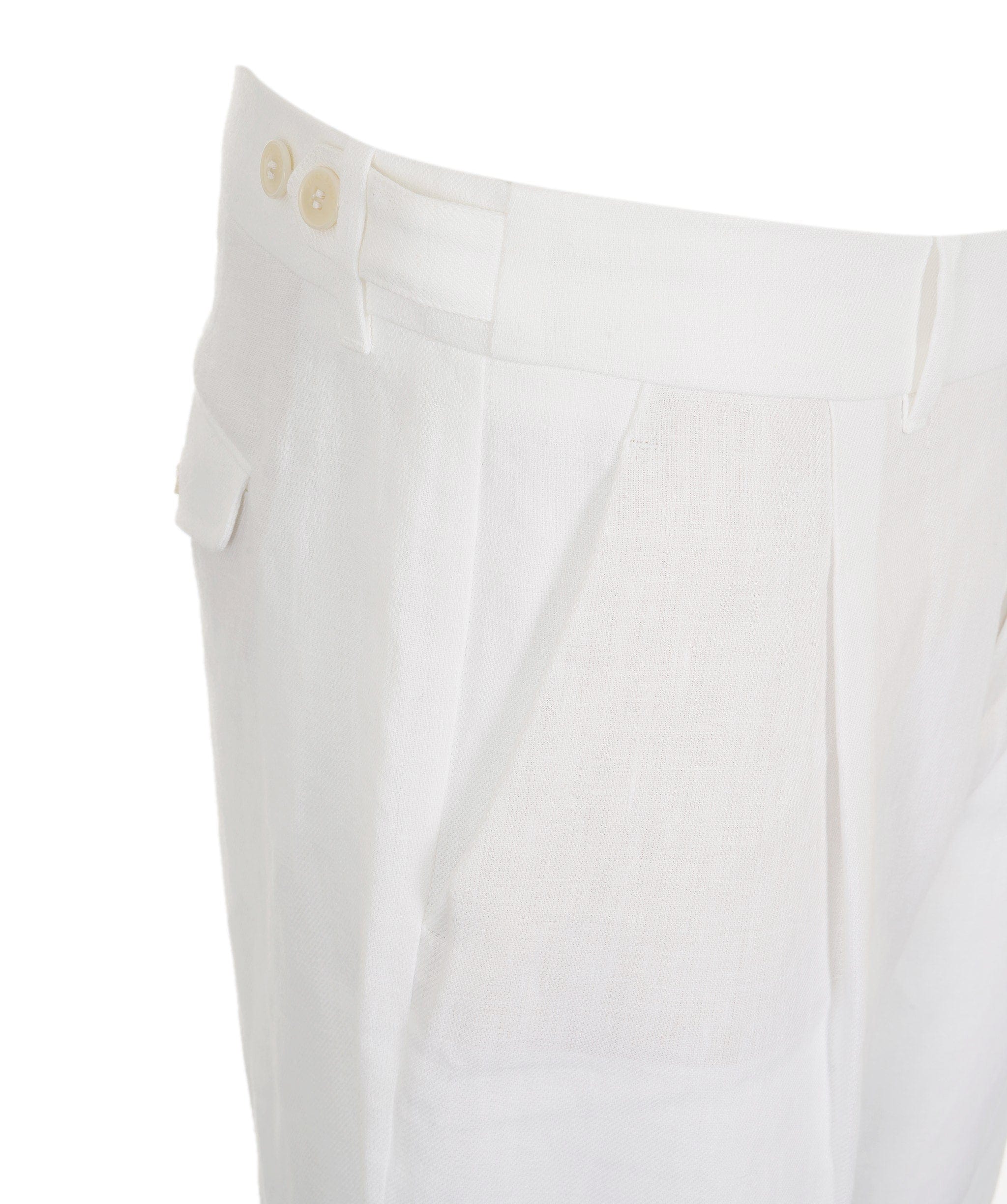 Loro Piana Loro Piana white linen hem trousers  ASL8493