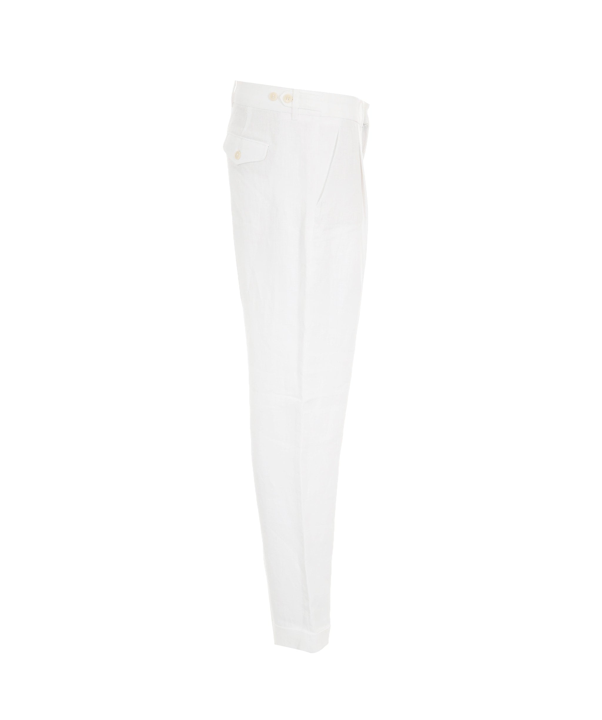 Loro Piana Loro Piana white linen hem trousers  ASL8493