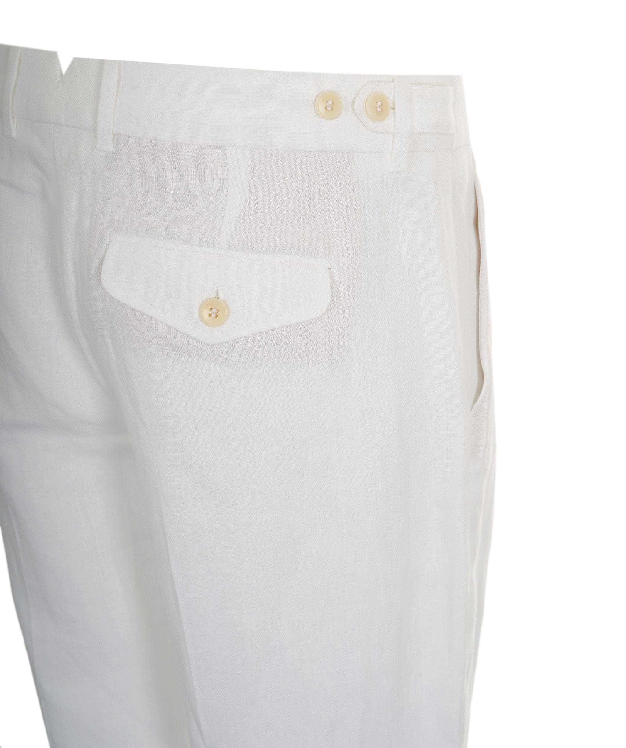 Loro Piana Loro Piana white linen hem trousers  ASL8493