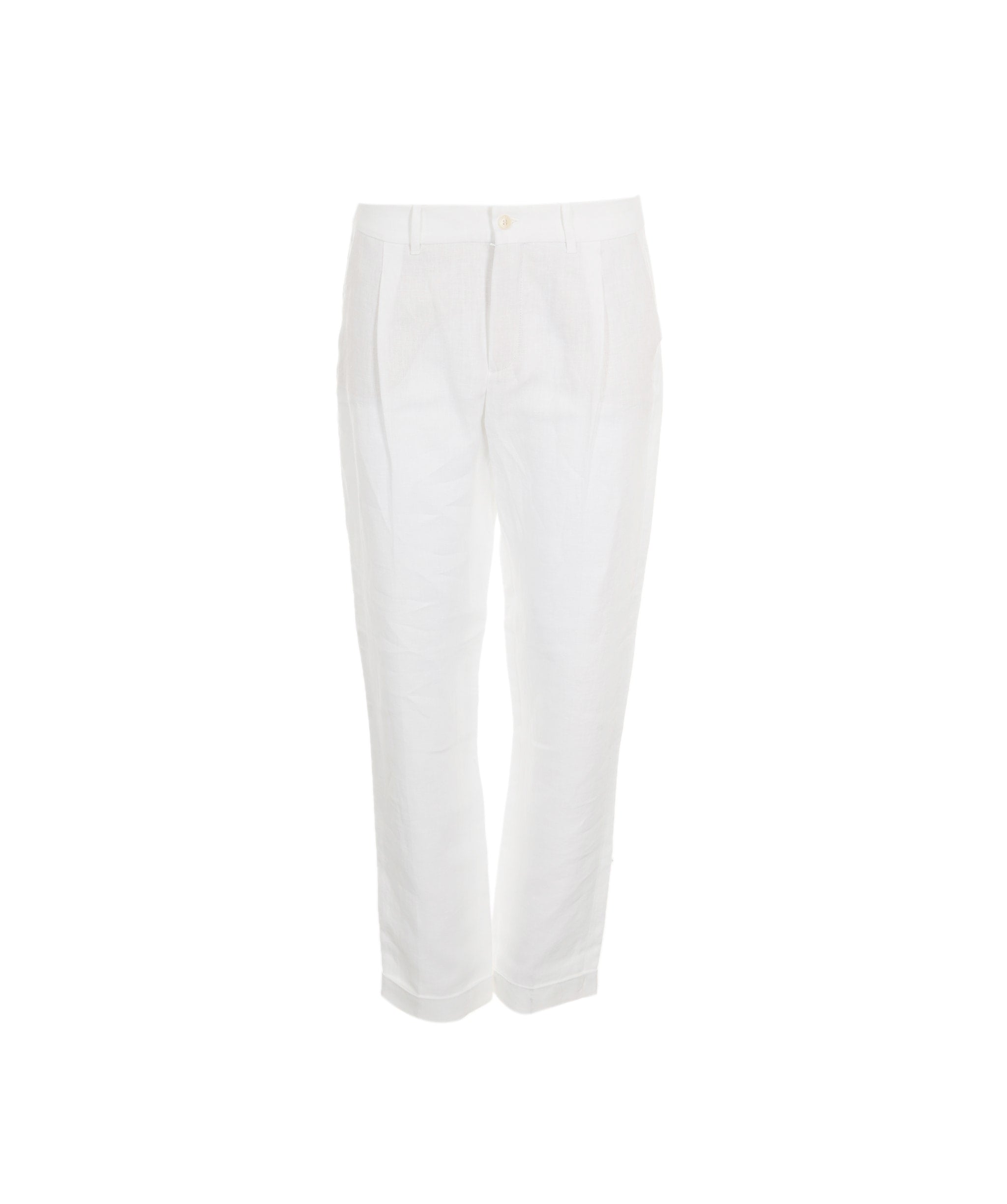 Loro Piana Loro Piana white linen hem trousers  ASL8493