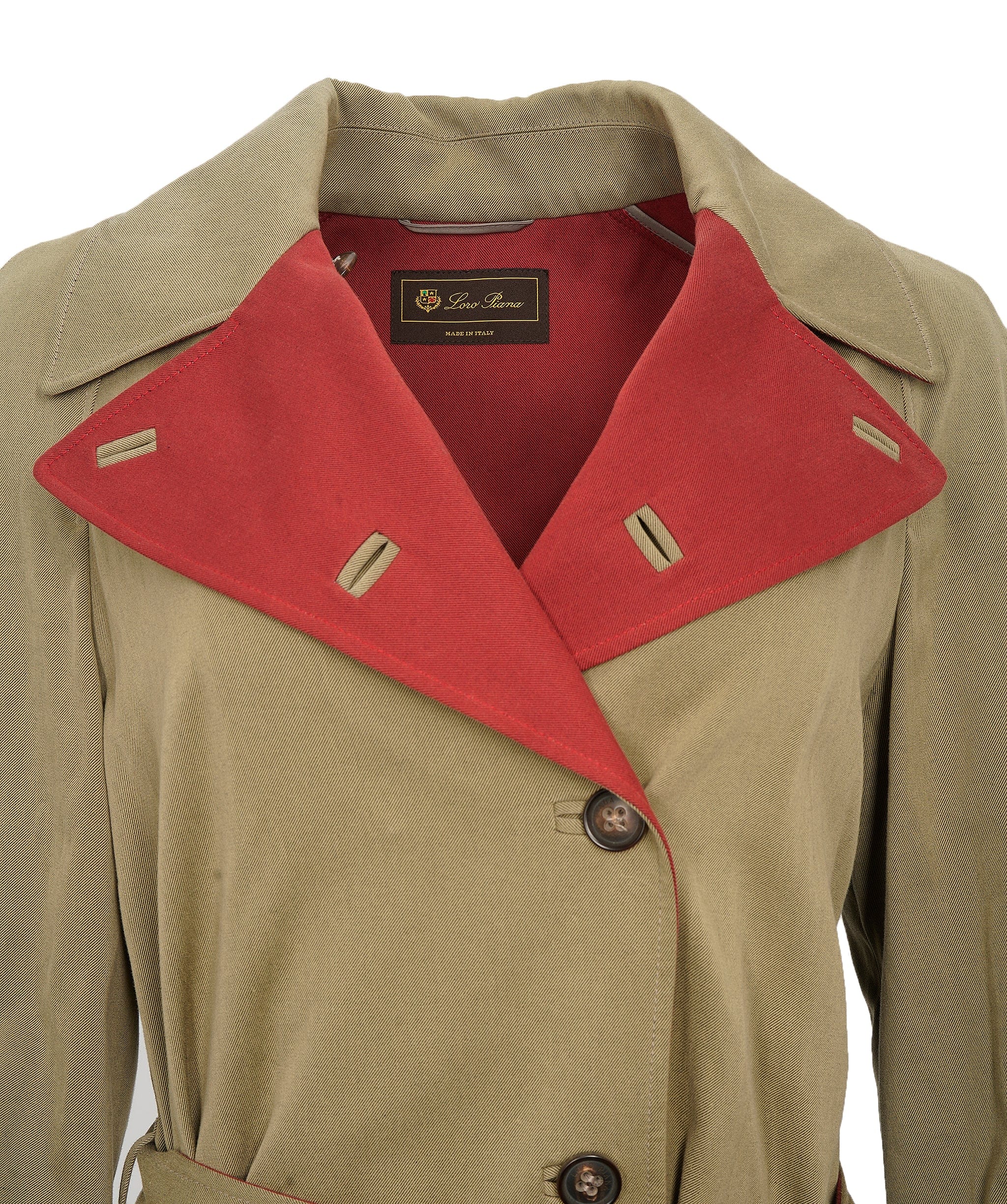 Loro Piana Loro Piana Trench Khaki/Red  ALC1452