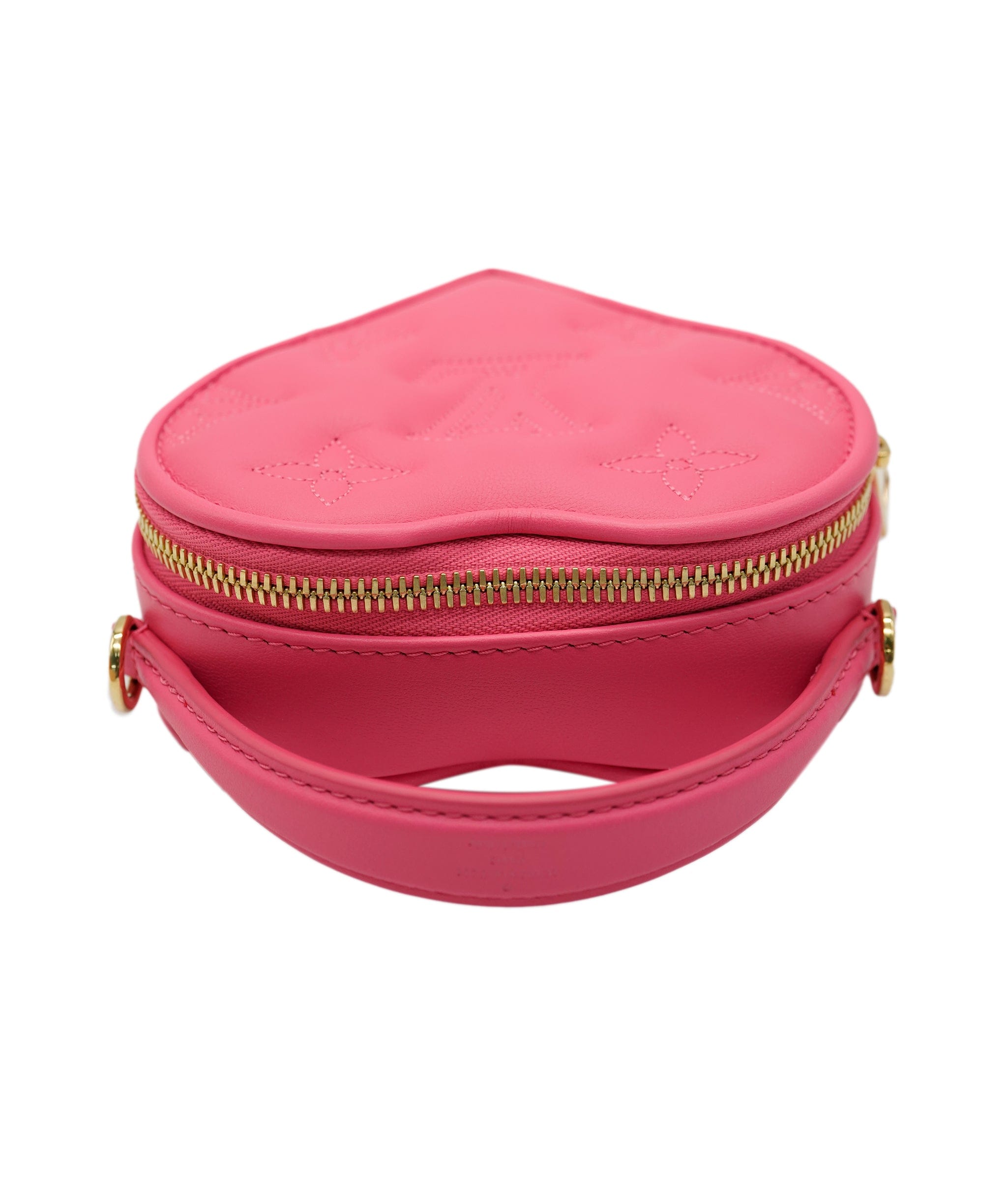 Louis Vuitton Louis Vuitton Dragon Fruit Pink Monogram Embroidered Calf Leather Pop My Heart Pouch ASC2076