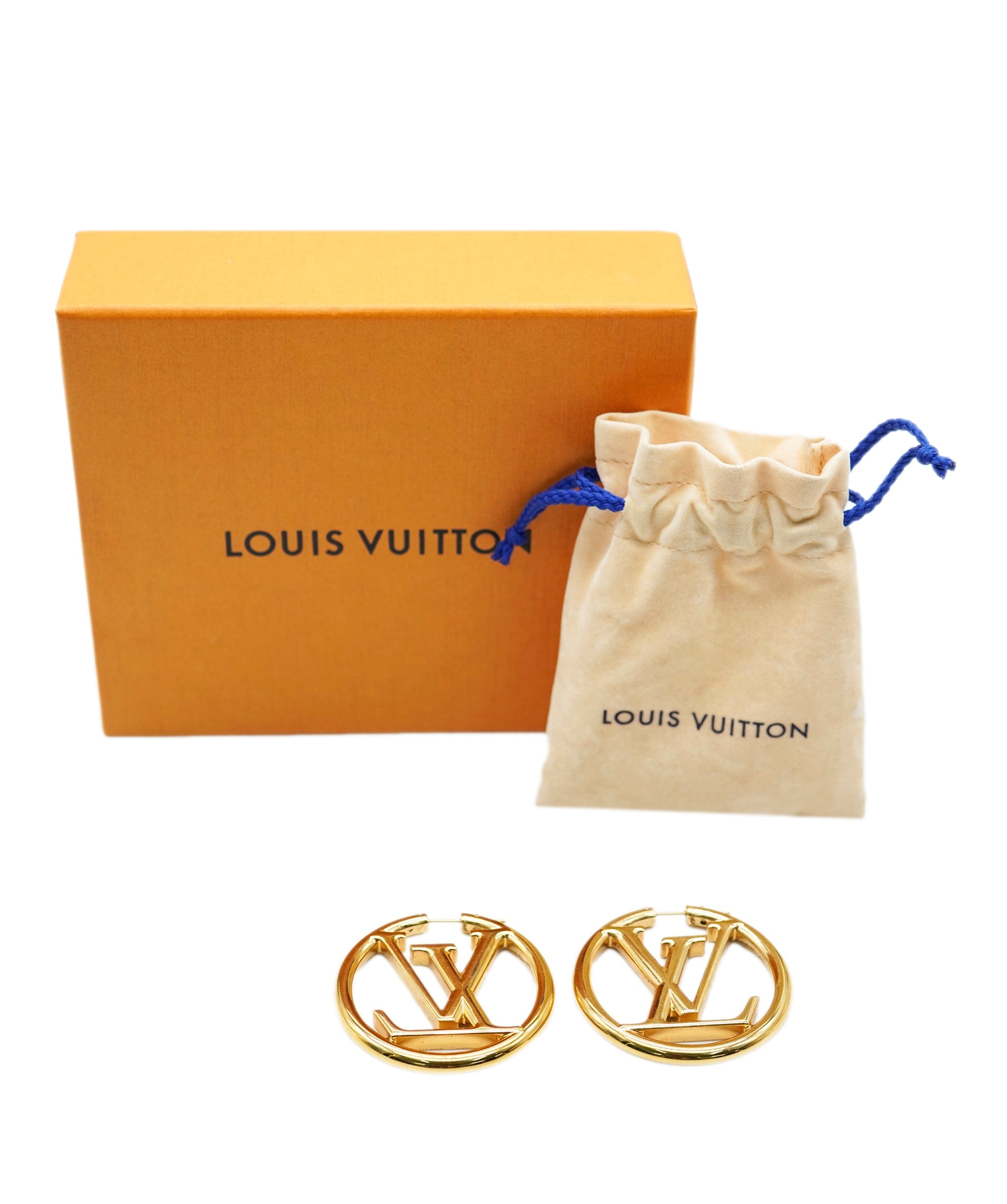 Louis Vuitton Louis Vuitton Gold LV Hoop Earrings ALL0427