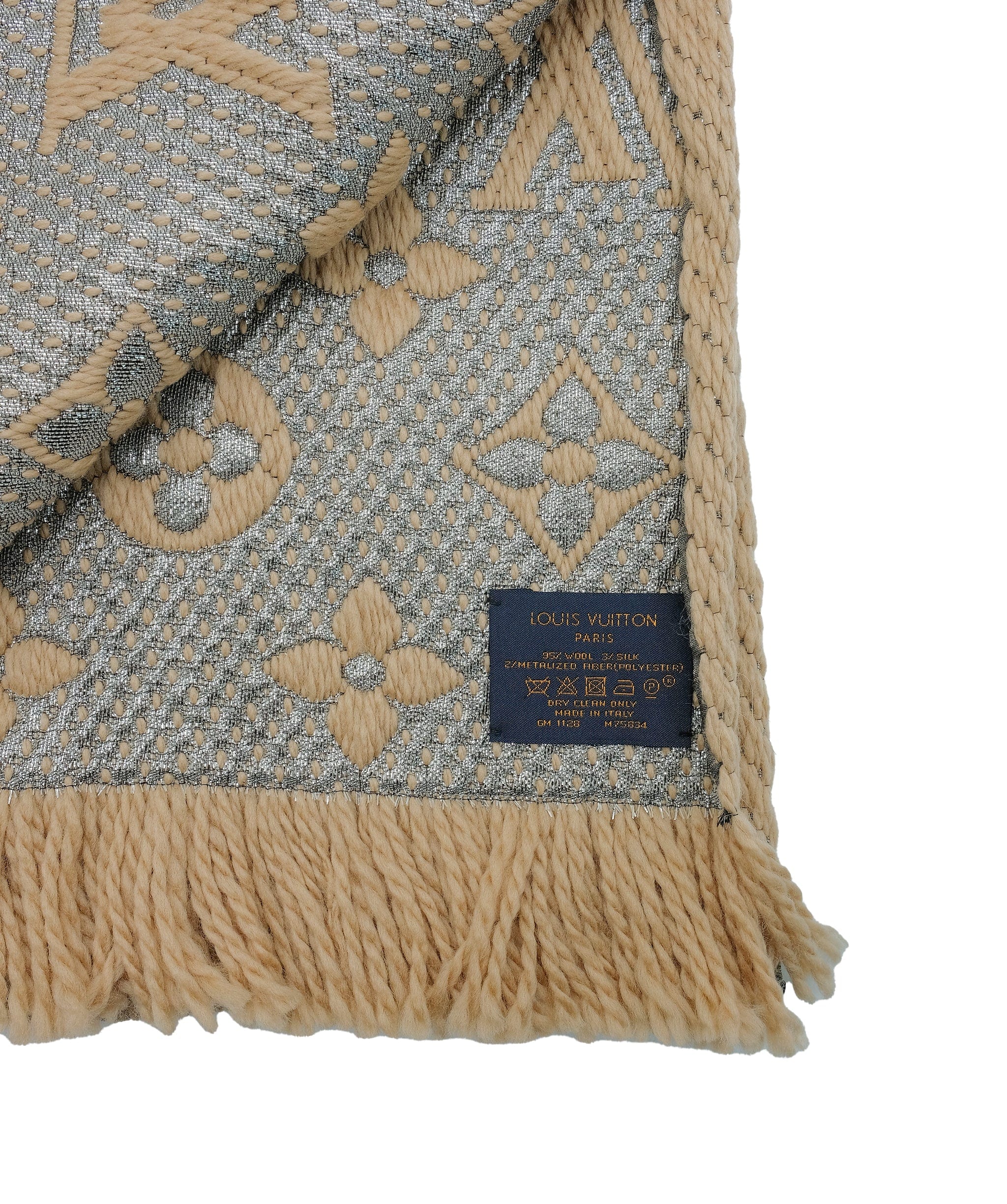 Louis Vuitton Louis Vuitton Logo Scarf Beige RJC2689