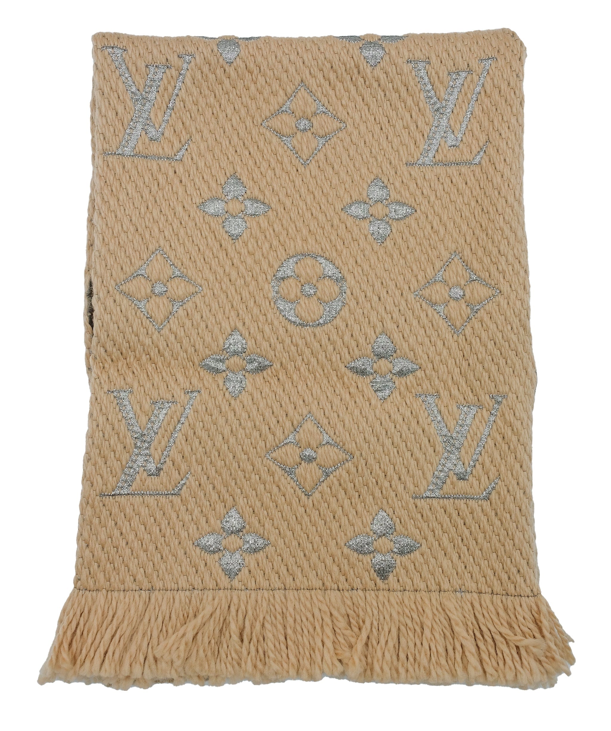 Louis Vuitton Louis Vuitton Logo Scarf Beige RJC2689