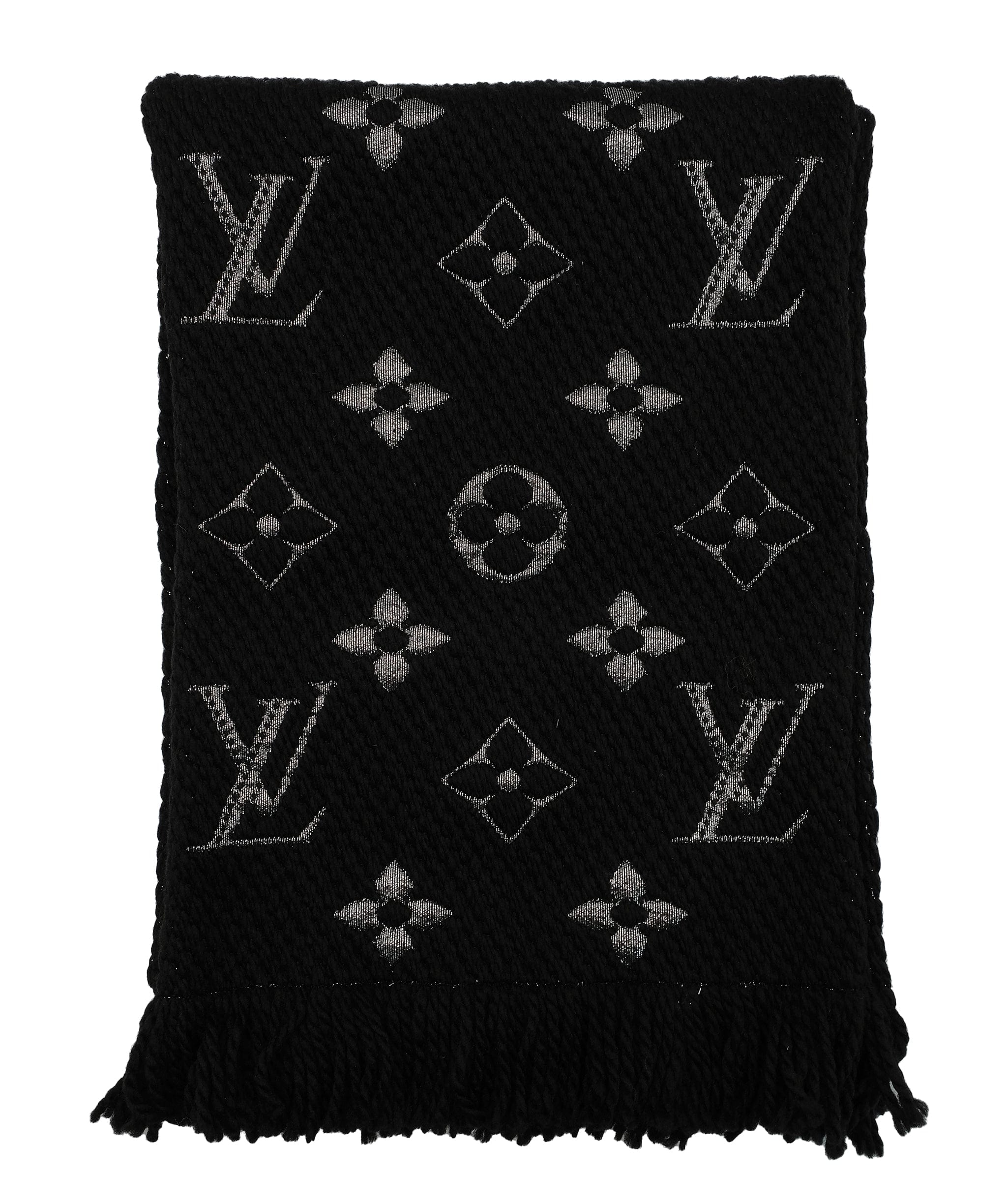 Louis Vuitton Louis Vuitton Logo Scarf Black RJC2687