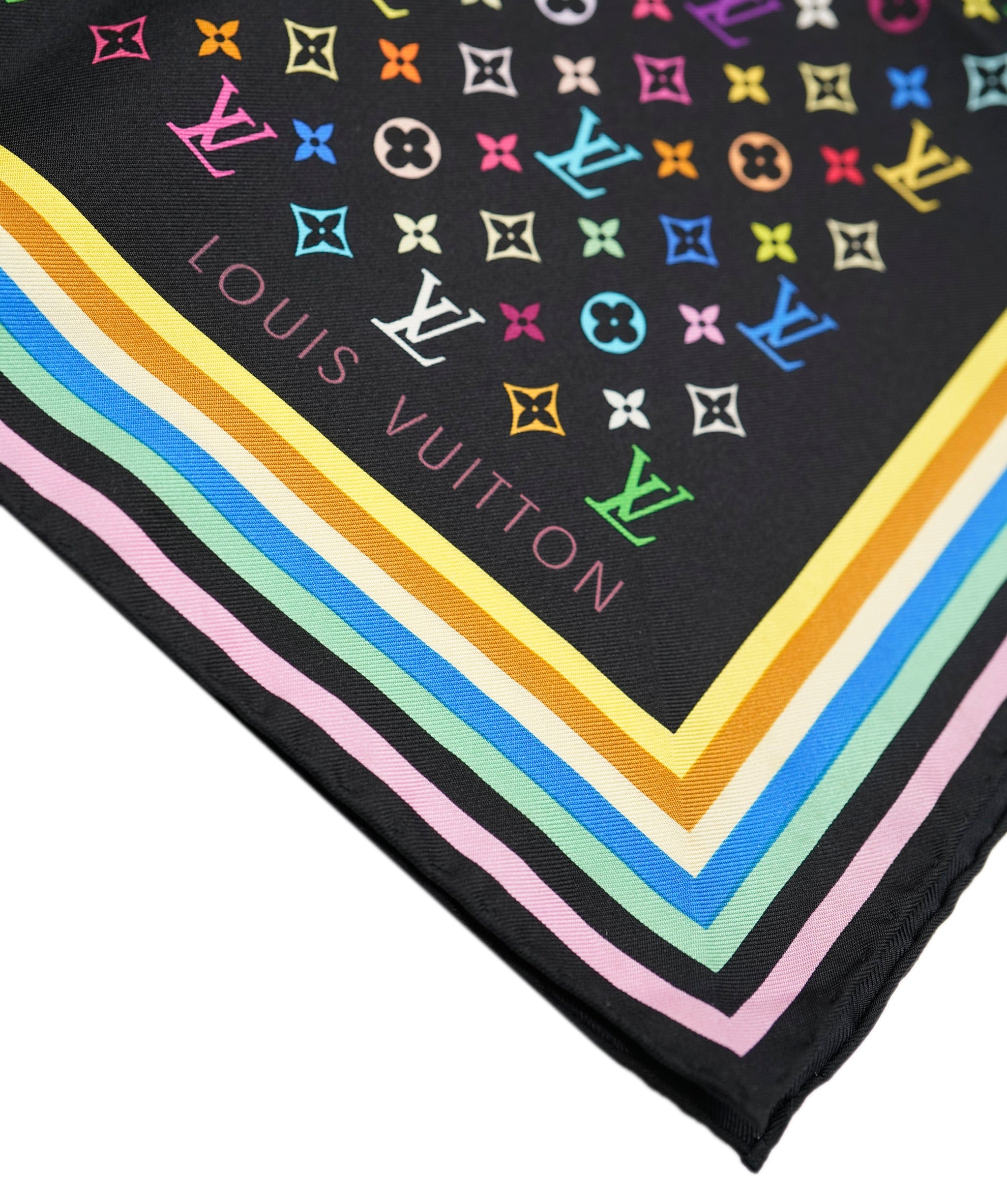 Louis Vuitton Louis Vuitton Monogram Multicolor Scarf Black ASL9209