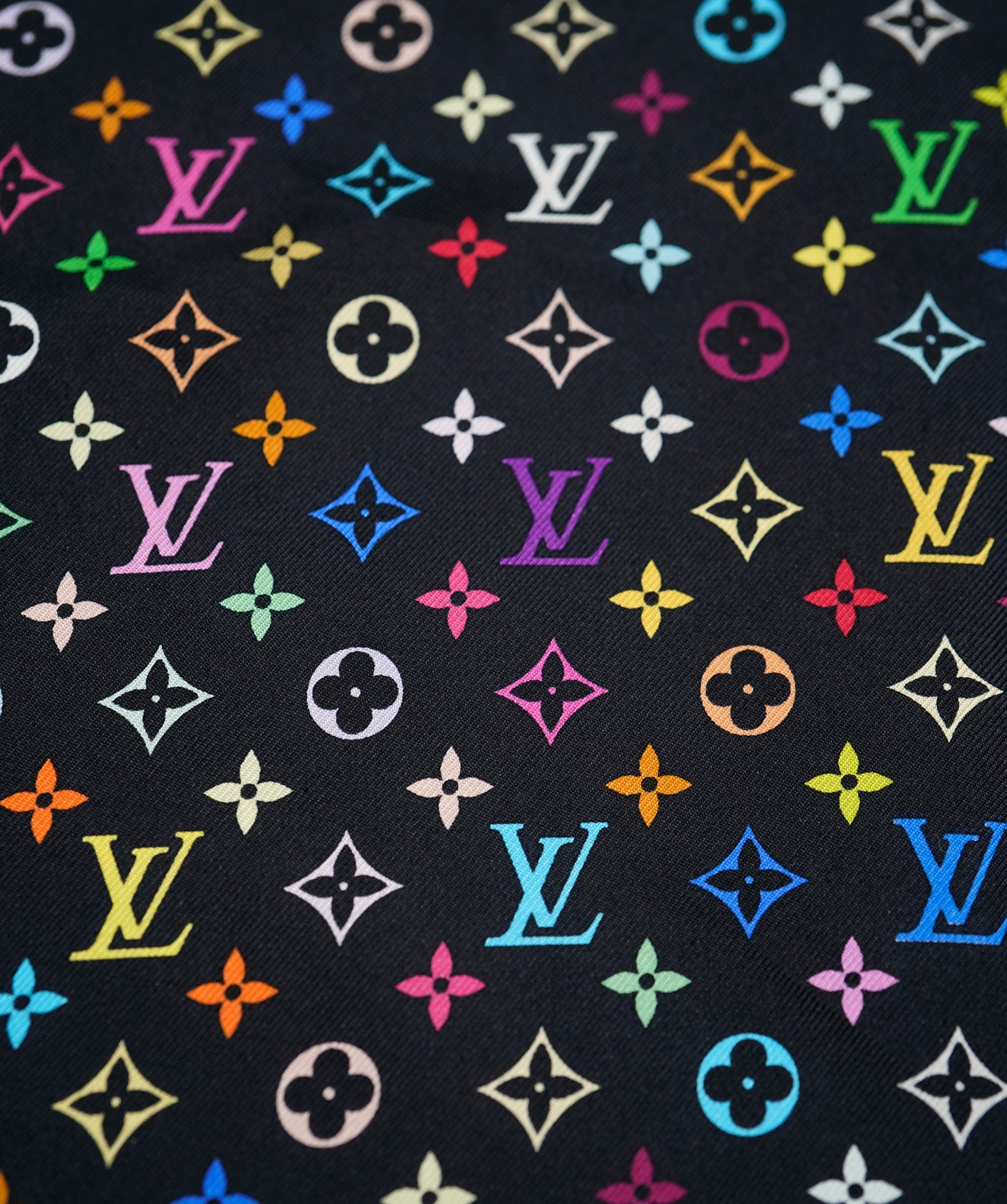 Louis Vuitton Louis Vuitton Monogram Multicolor Scarf Black ASL9209