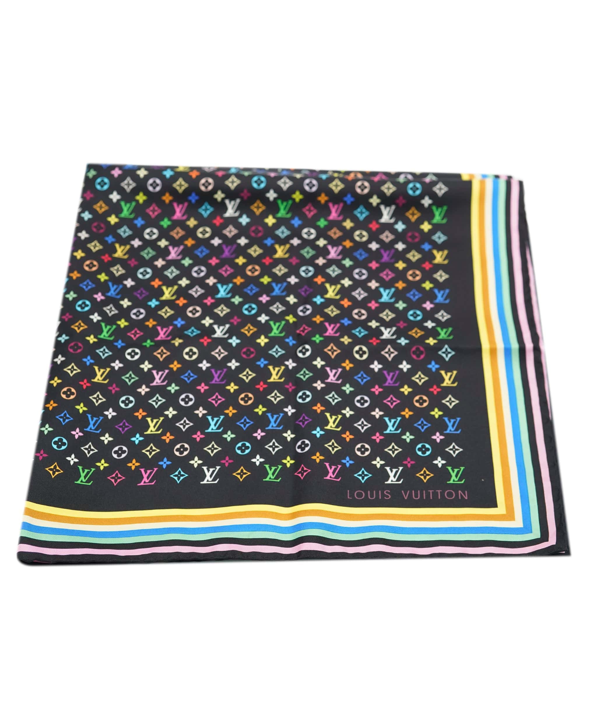 Louis Vuitton Louis Vuitton Monogram Multicolor Scarf Black ASL9209