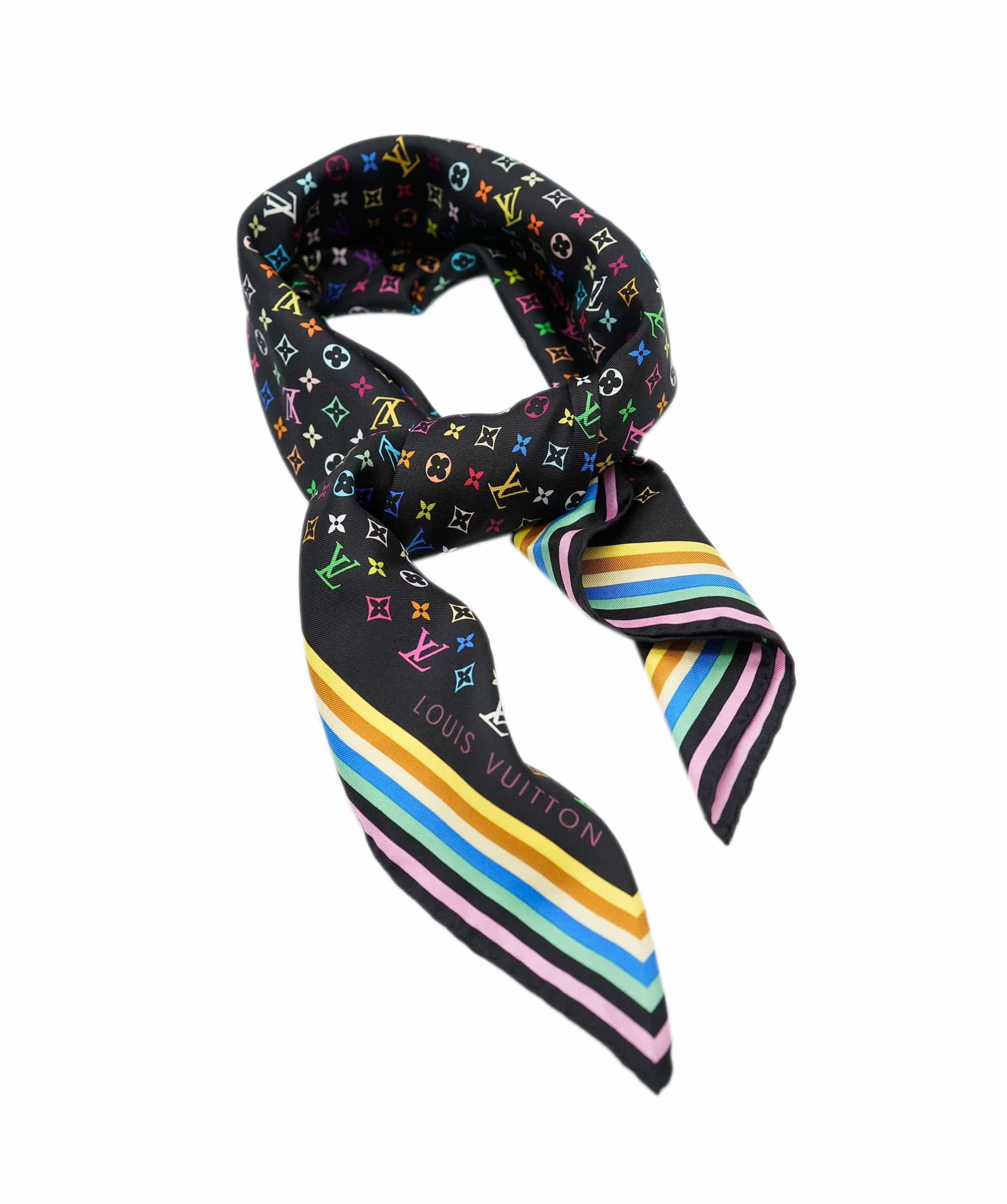 Louis Vuitton Louis Vuitton Monogram Multicolor Scarf Black ASL9209