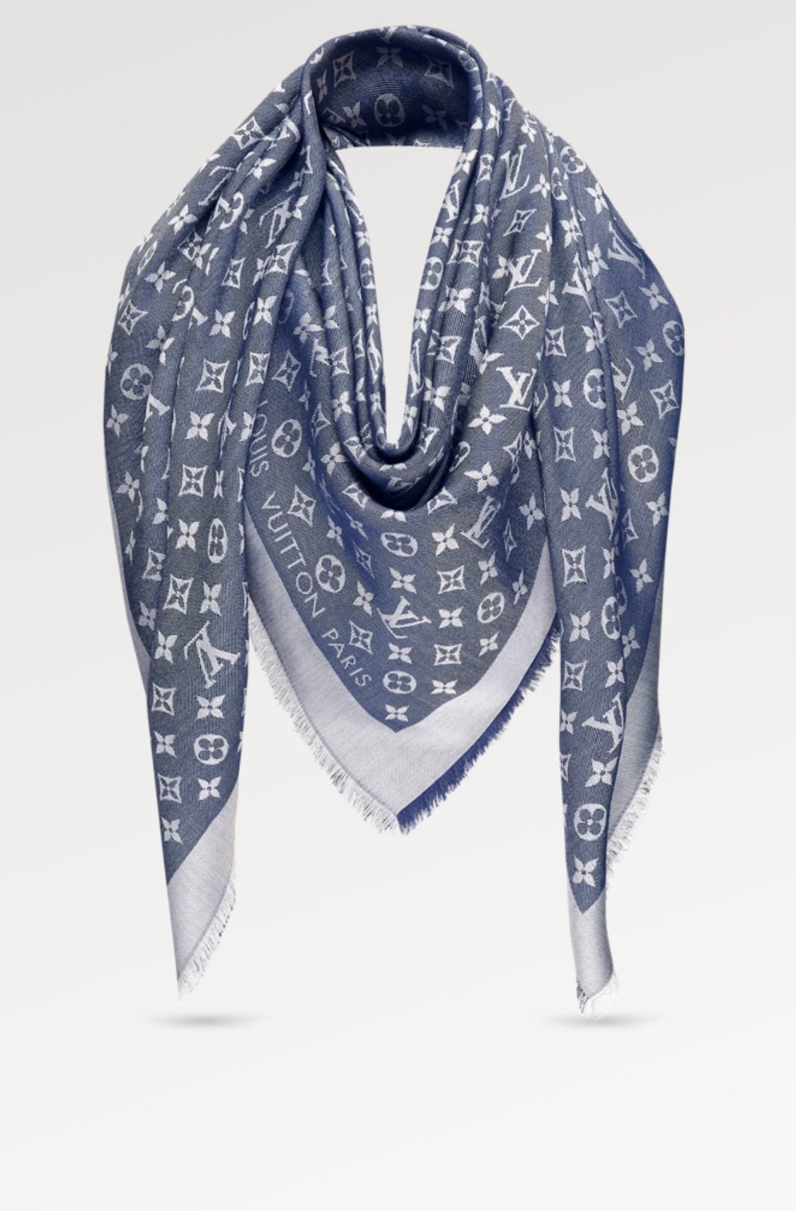 Louis Vuitton Louis Vuitton Monogram Shawl Denim Blue SYCK638