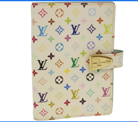 Louis Vuitton LOUIS VUITTON Multicolor Agenda Partonaire PM Day Planner Cover White Auth 29218 ASC2598