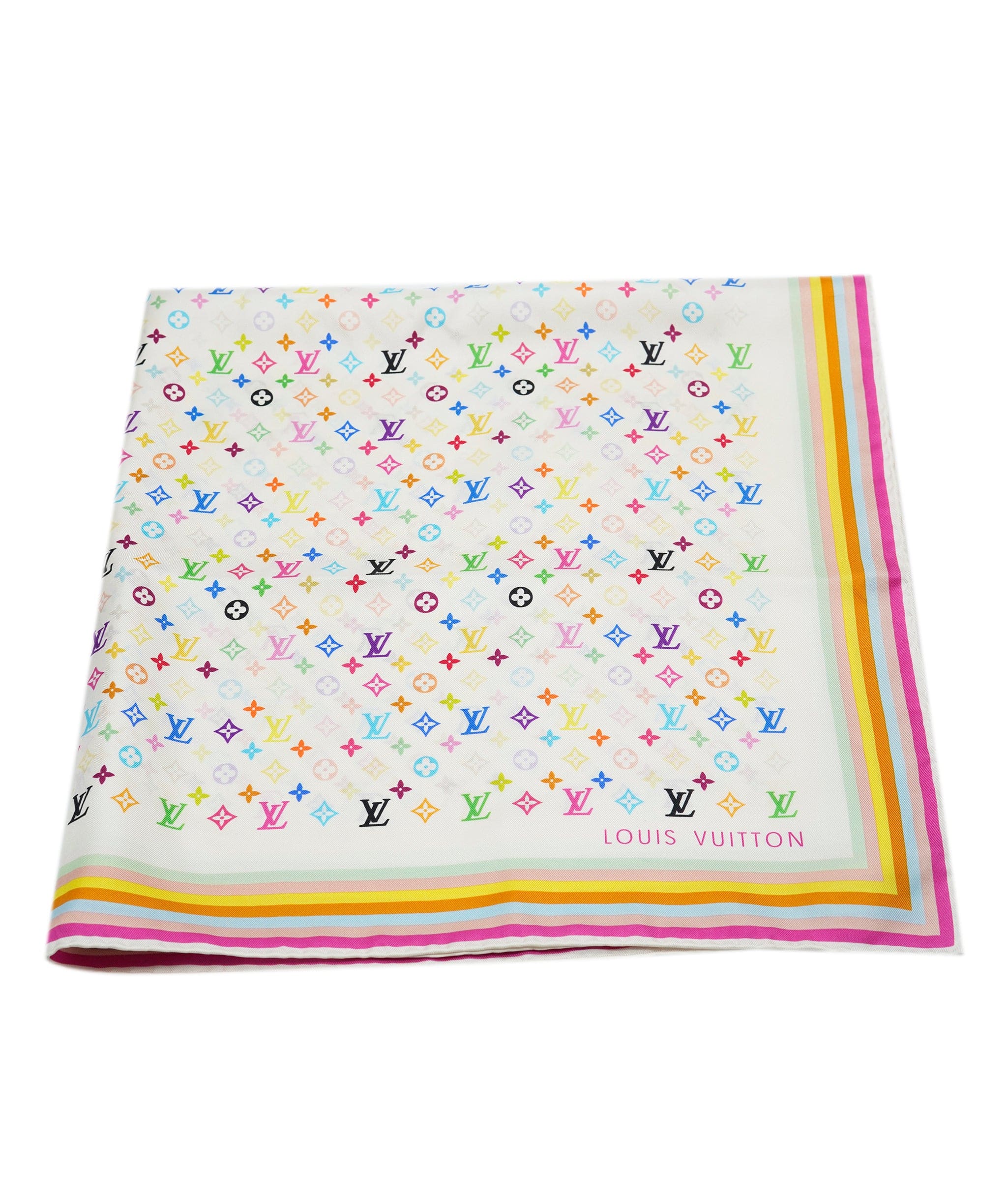 Louis Vuitton Louis Vuitton Multicolor Scarf White ASL9205