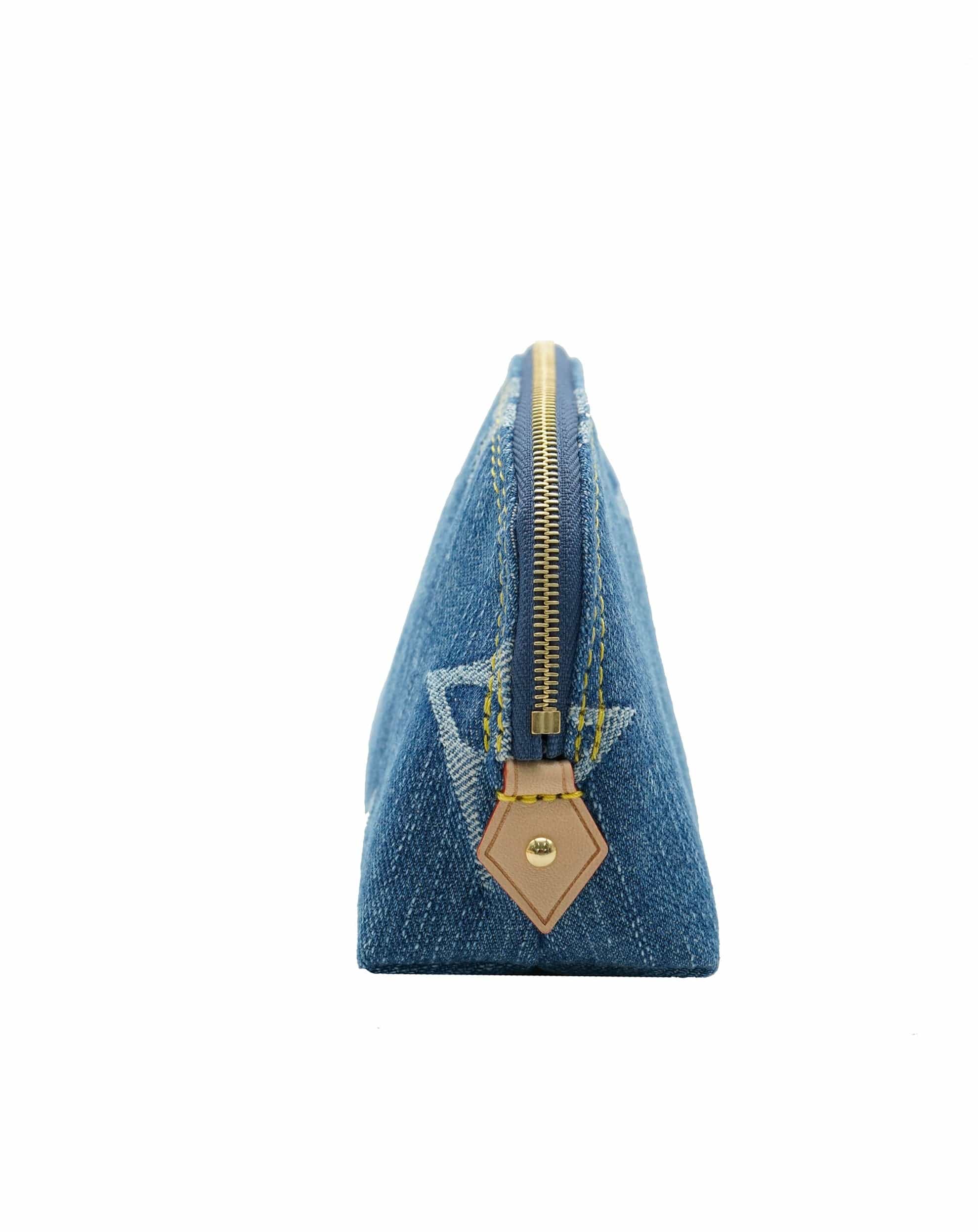 Louis Vuitton Louis Vuitton Blue Monogram Denim Pochette Cosmetique PM ABC0814