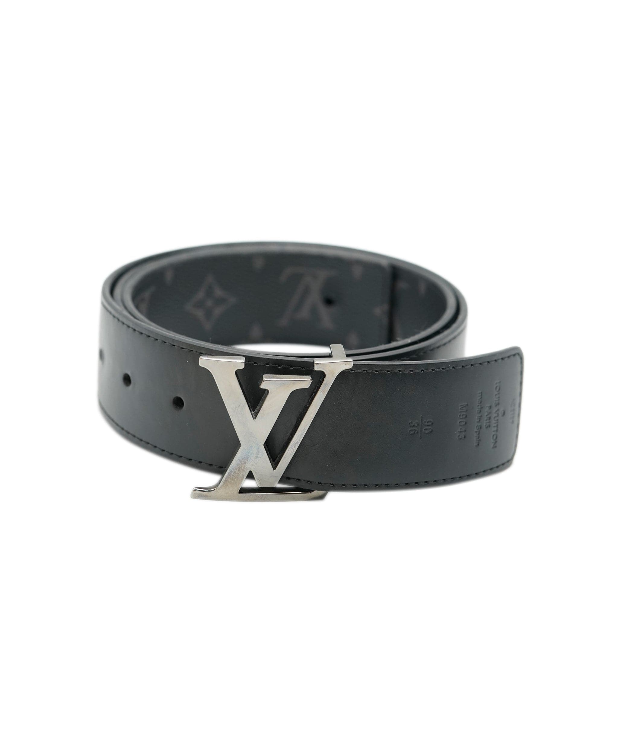 Louis Vuitton Louis Vuitton Monogram Eclipse Black Calfskin LV Initiales 40MM Reversible Belt 90/36 ABC0346