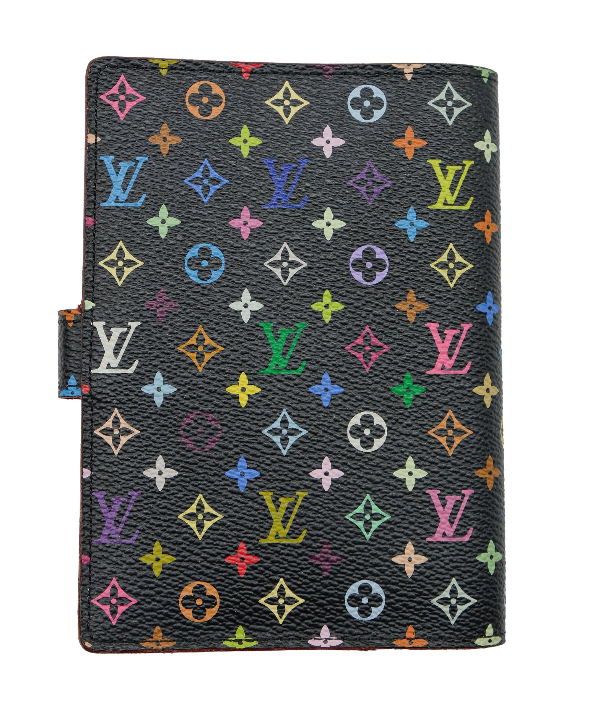 Louis Vuitton LOUIS VUITTON Monogram Multicolor Agenda PM Day Planner Black R21076 Auth 73946	 DXBS0406