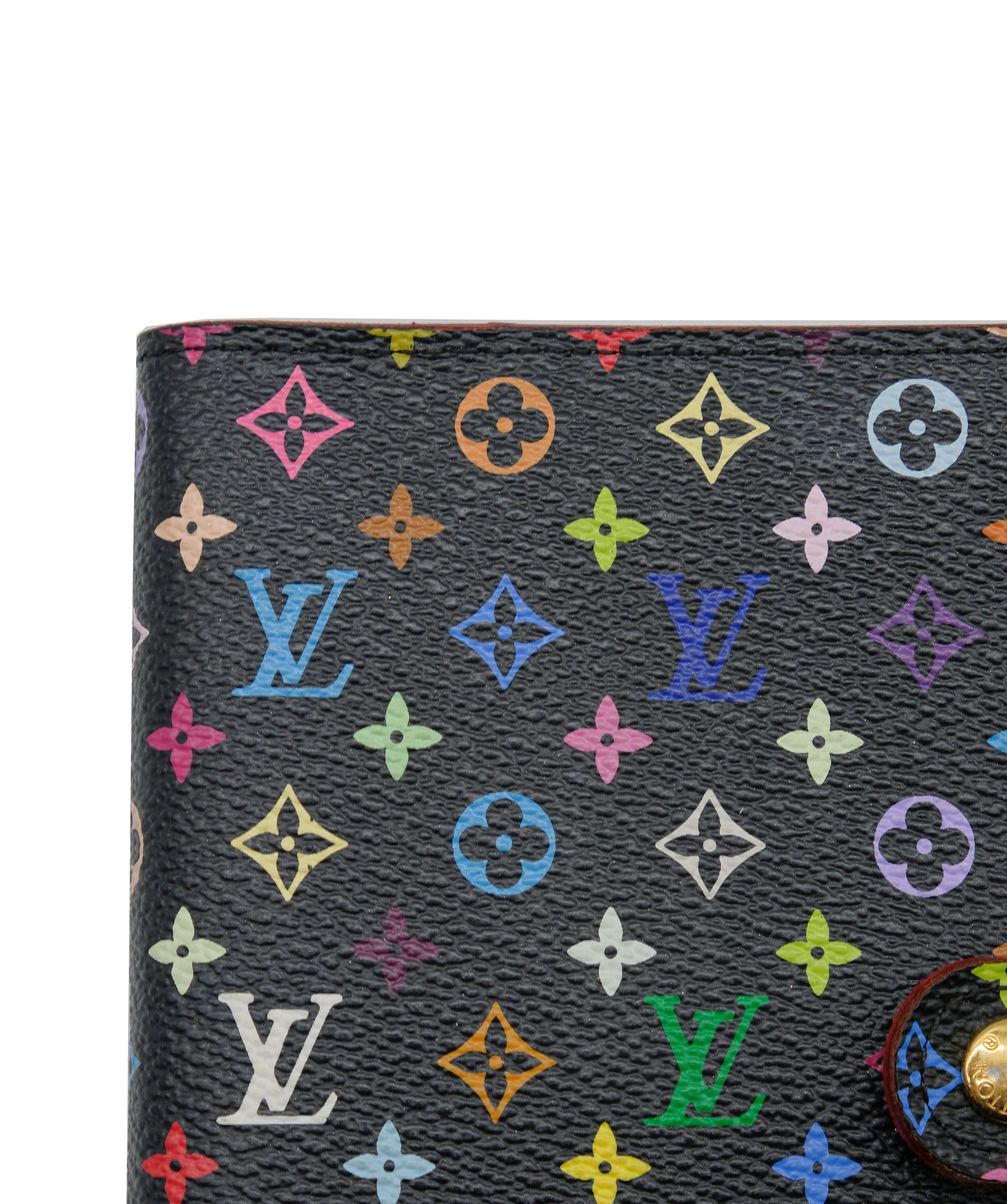 Louis Vuitton LOUIS VUITTON Monogram Multicolor Agenda PM Day Planner Black R21076 Auth 73946	 DXBS0406